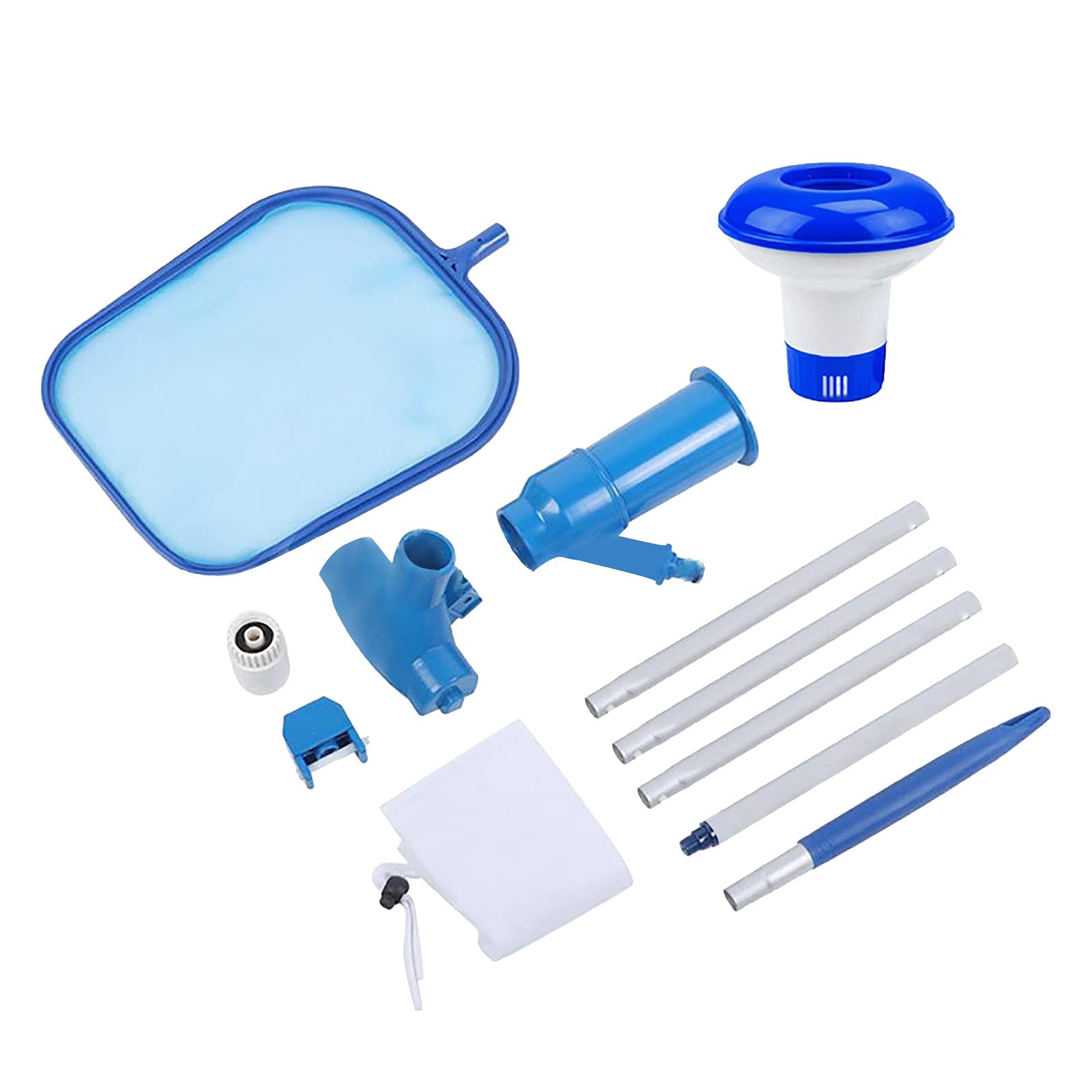 Pool Cleaning Kit with Suction & Dosing - Swimming Pool Float Pack for Summer Maintenance | Remove Dirt, Leaves & Debris for Sparkling Clean Pools