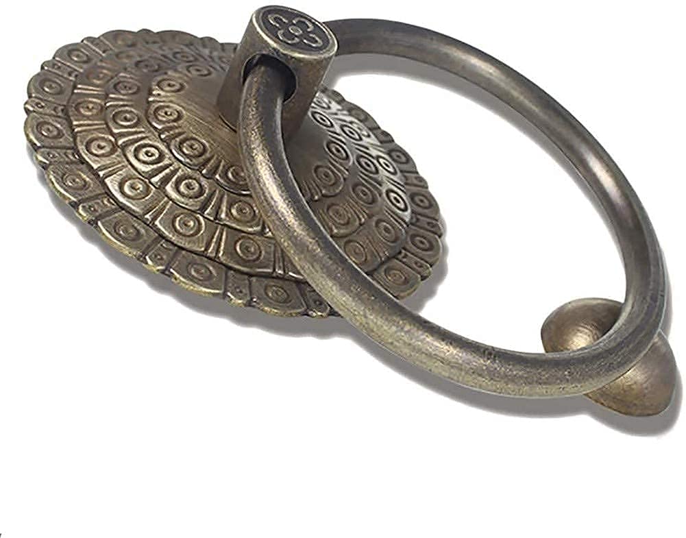 Antique Bronze Brass Door Knocker - 7.5x11.5cm Heavy Duty Front Gate Handle - Vintage Style Entryway Decor for Home & Garden (Perfect for Traditional Houses & Rustic Doors)