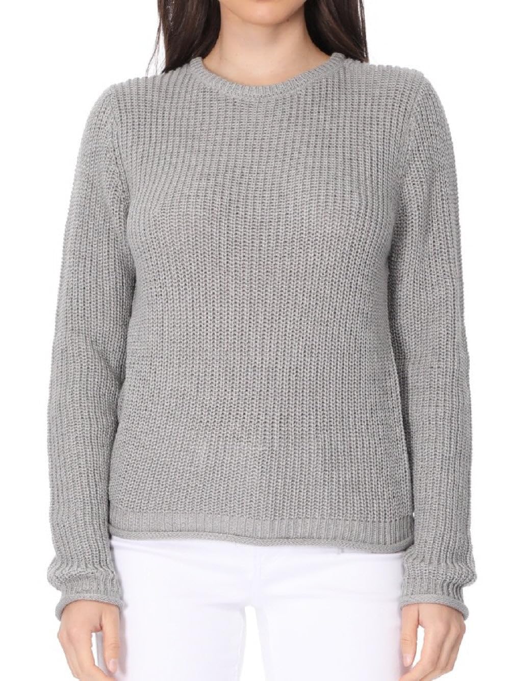 YEMAK Women's Lightweight Waffle Knit Pullover Sweater - Long Sleeve Crewneck Casual Top for Fall & Winter | Perfect for Office, Travel & Everyday Wear