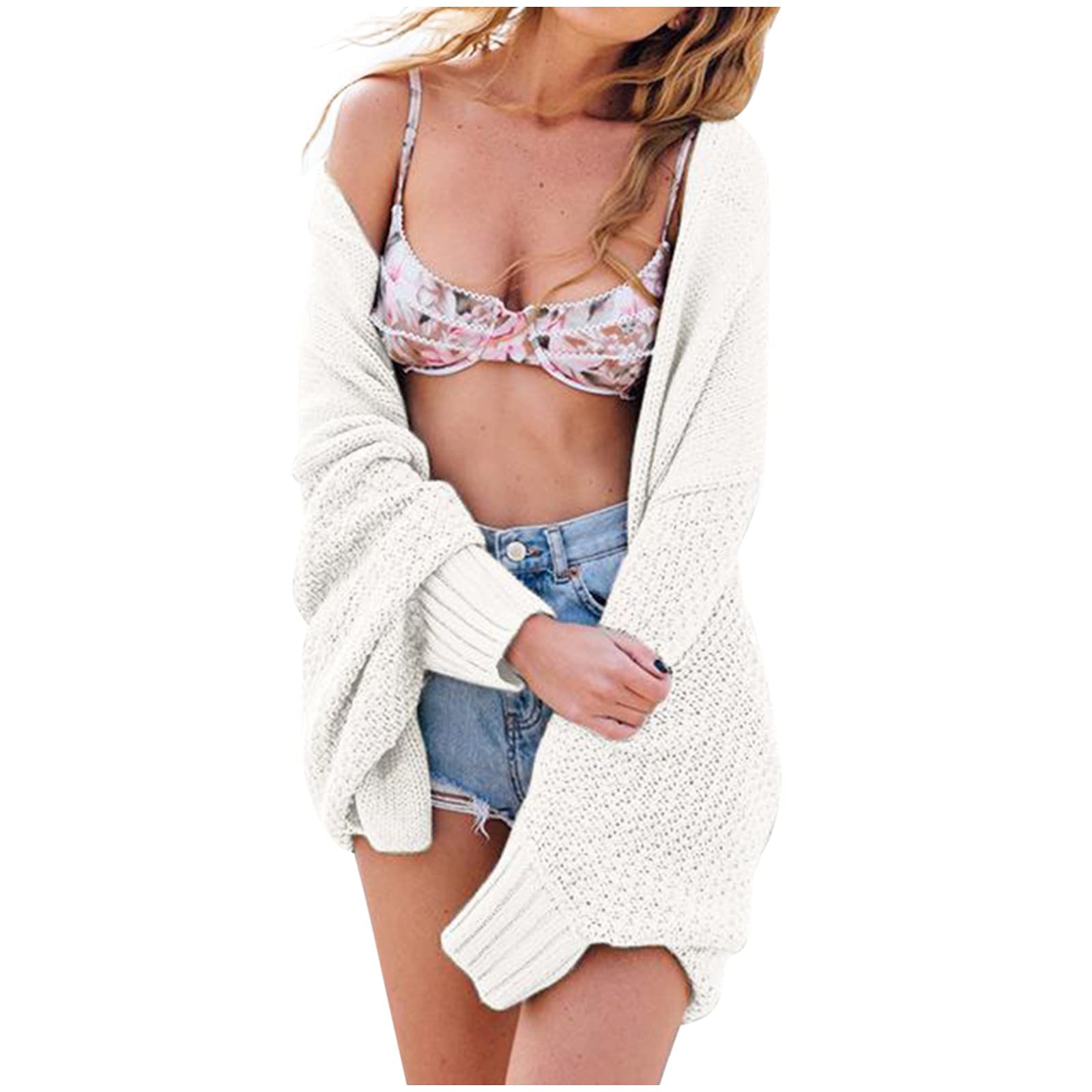 BEUU Women's Kimono Cardigan Sweater - Batwing Sleeve Open Front Oversized Shawl Collar Lightweight Cover Up for Fall | Lounge, Layering, Office Wear, Casual Outfit