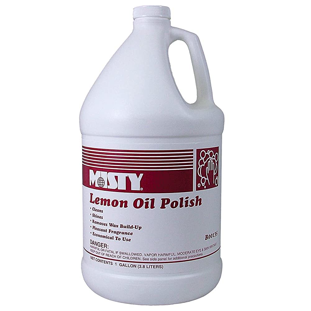 Premium Misty Lemon Oil Polish - 1 Gallon (Case of 4) - Best Wood Furniture Restorer & Protector - Ideal for Dining Tables, Antique Dressers & Hardwood Floors