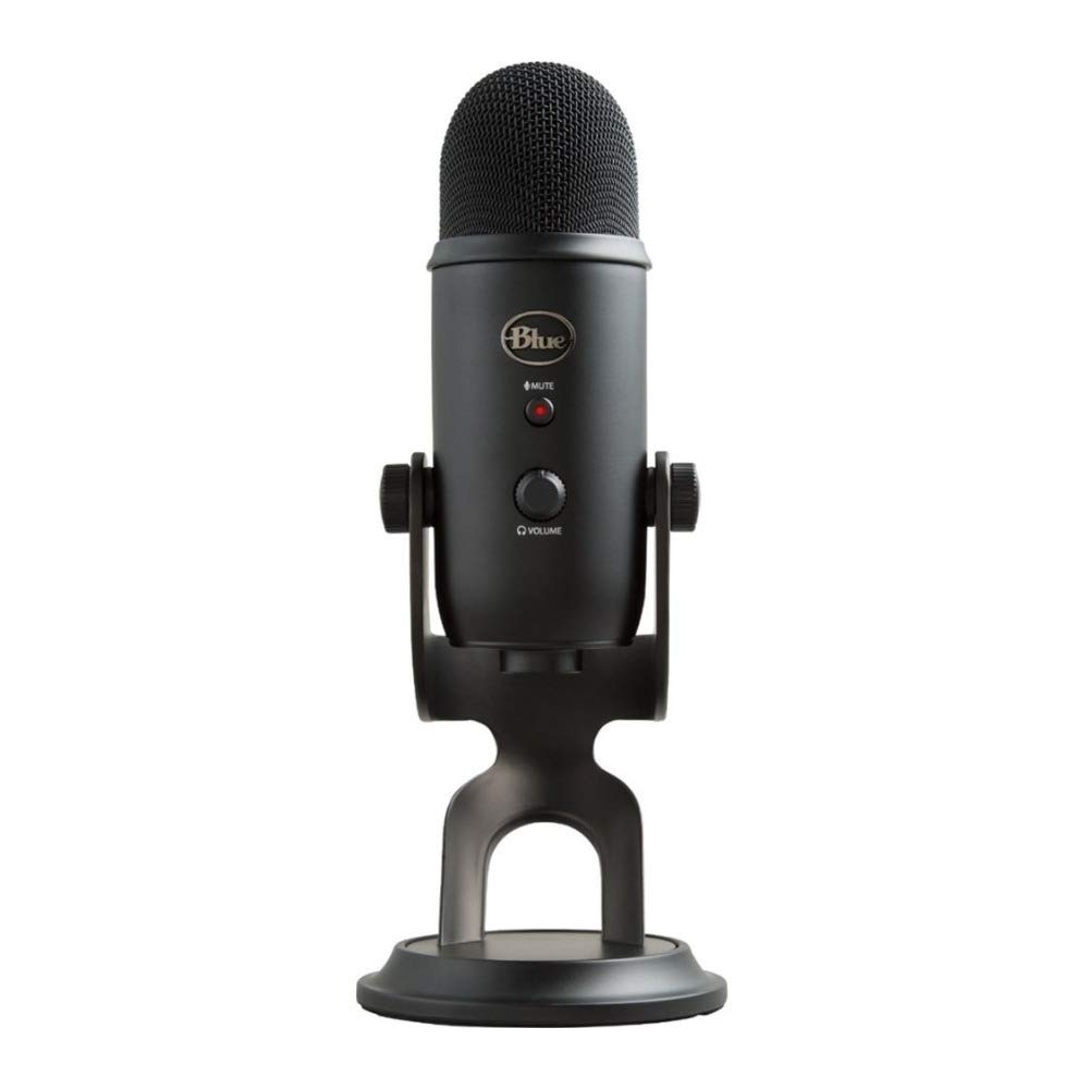 Blue Yeti USB Microphone (Blackout) with Knox Gear Headphones & Pop Filter Bundle - Professional Streaming, Podcasting & Gaming Mic Kit for Content Creators