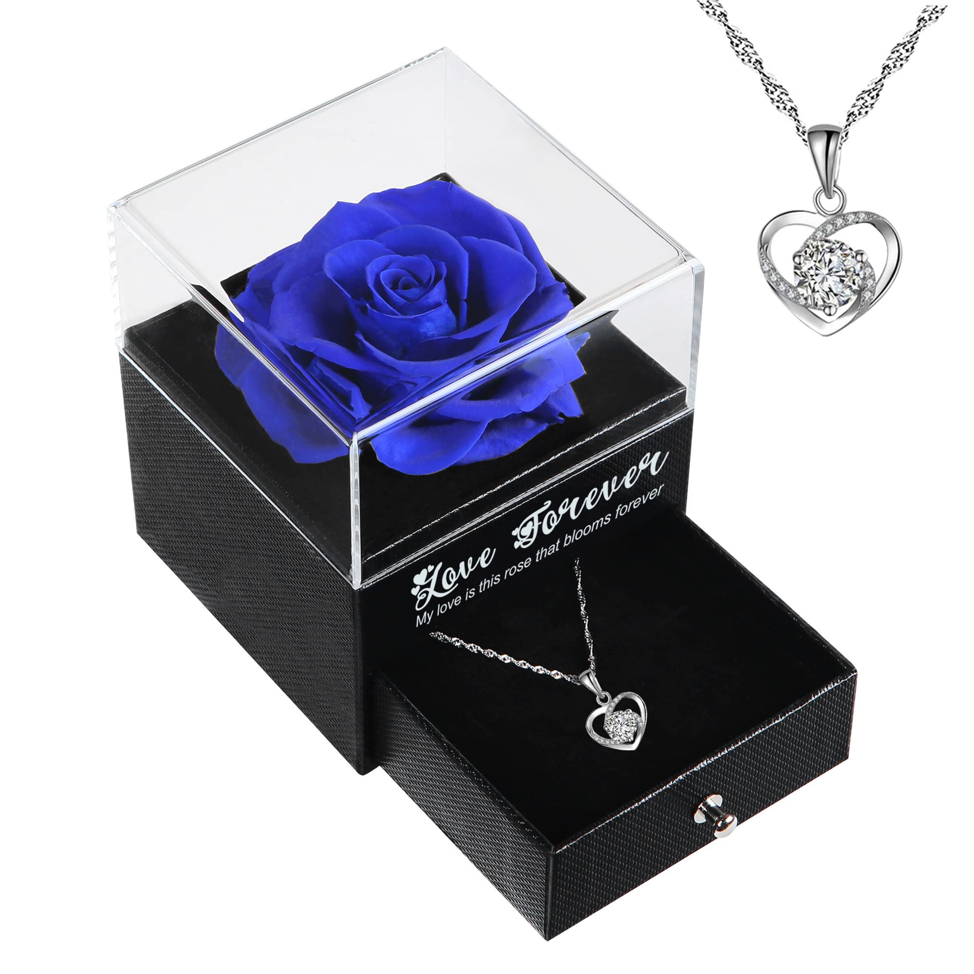 Preserved Red Rose Gift Box - Perfect Mother's Day, Valentine's, Birthday & Anniversary Present for Mom, Wife, Girlfriend | Long-Lasting Floral Keepsake for Home Decor, Office Desk & Romantic Surprises