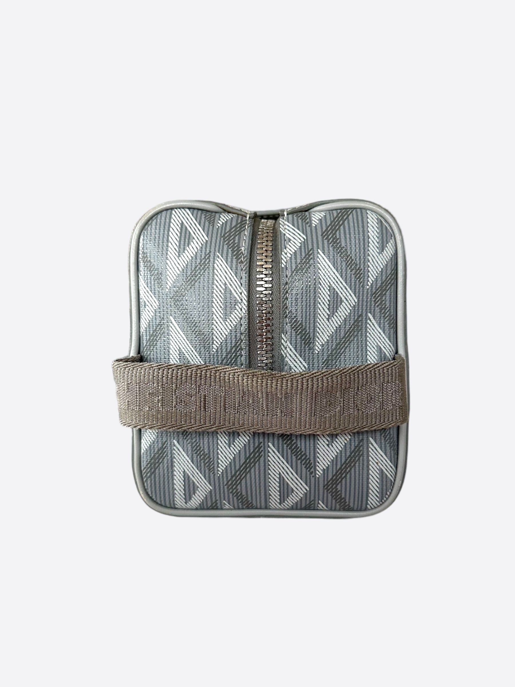 Dior Grey CD Diamond Lingot Toiletry Pouch - Luxury Cosmetic Bag for Travel & Everyday Essentials | Perfect for Makeup, Skincare & Jewelry Storage