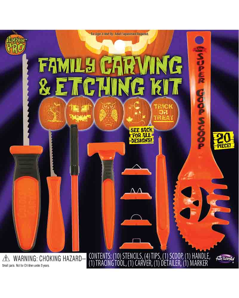 20-Piece Premium Pumpkin Carving Kit with Stencils & Tools - Perfect for Halloween Decorations, Family Crafts, and Fall Festival DIY Projects