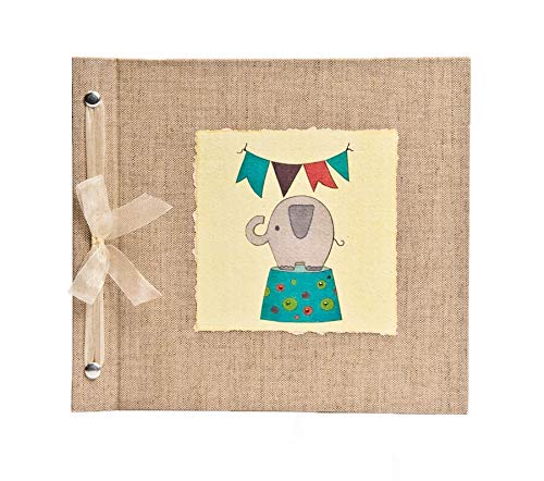 Baby Memory Book & Photo Album - Elephant & Lime Design, Unisex Keepsake for Newborns & Toddlers | Perfect for First Year Milestones, Christening Gifts & Family Photo Preservation