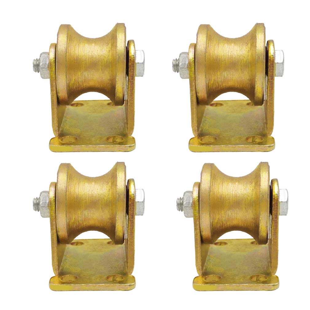4X Heavy Duty U-Groove Caster Wheels - Industrial Track Wheels for Sliding Doors & Machinery - U-Shaped Steel Sheave for Smooth Rolling - Perfect for Warehouses, Workshops & Factory Equipment