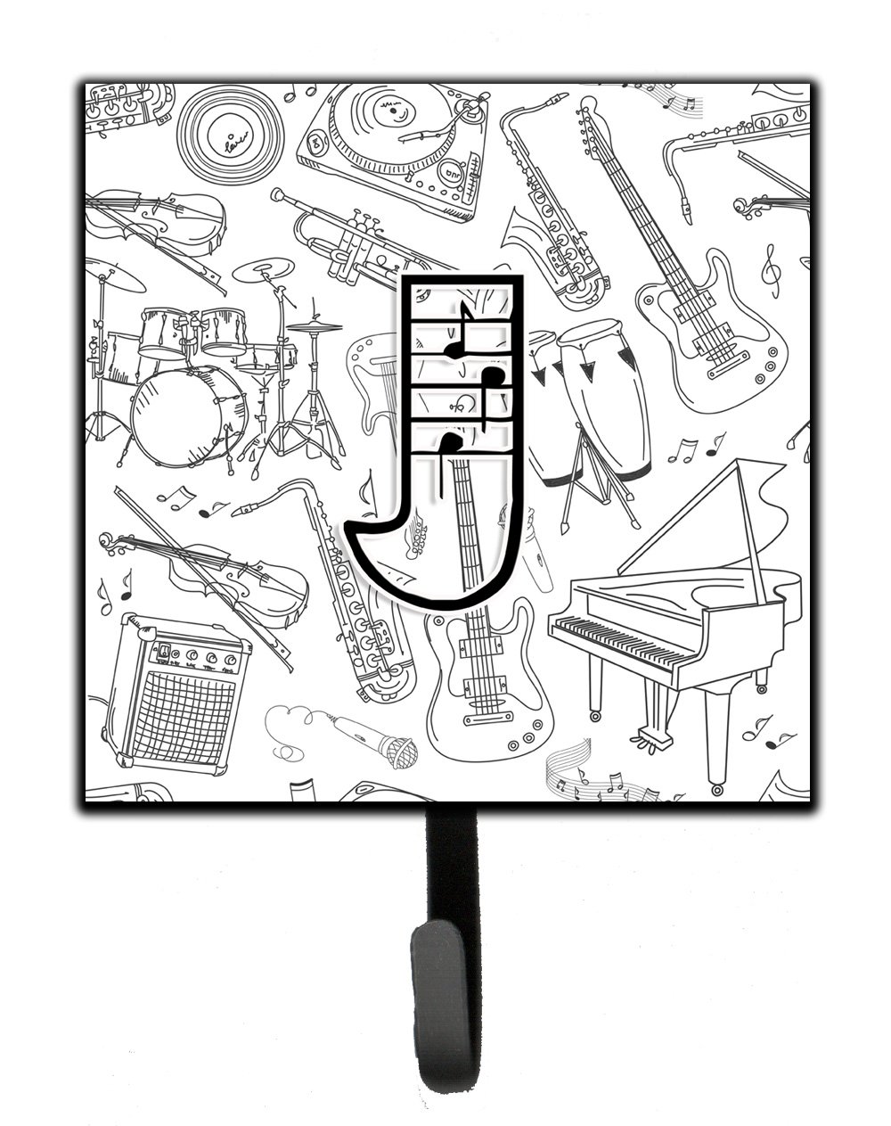 Caroline's Treasures CJ2007-JSH4 Decorative Letter J Wall Hook - Key Holder, Coat Rack, Leash Hanger for Keys, Towels, Aprons & Pet Accessories | Perfect for Entryway, Kitchen & Mudroom Organization
