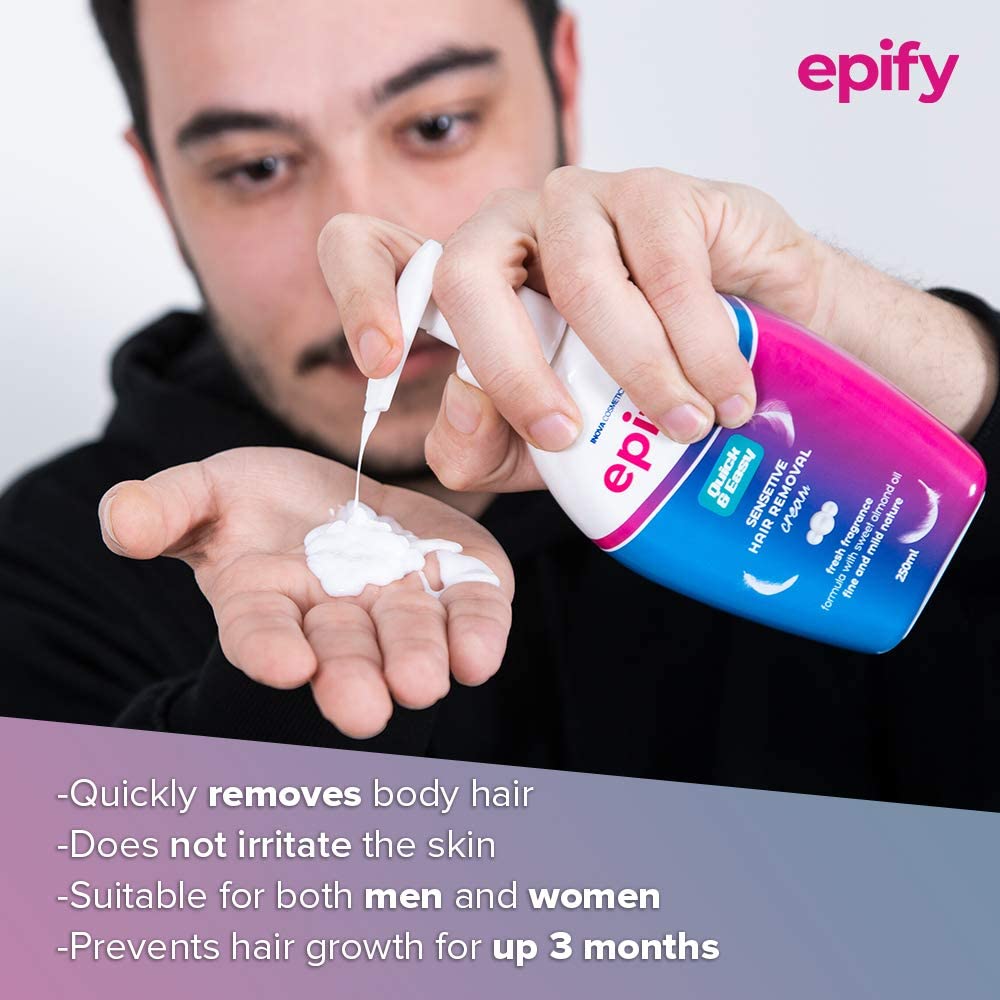 Epify Intimate Hair Removal Cream for Men & Women - Gentle & Effective Pubic, Bikini & Sensitive Area Hair Remover (6 Pack) | Painless At-Home Hair Removal for Smooth Skin | Perfect for Pre-Vacation, Swimwear & Summer Grooming