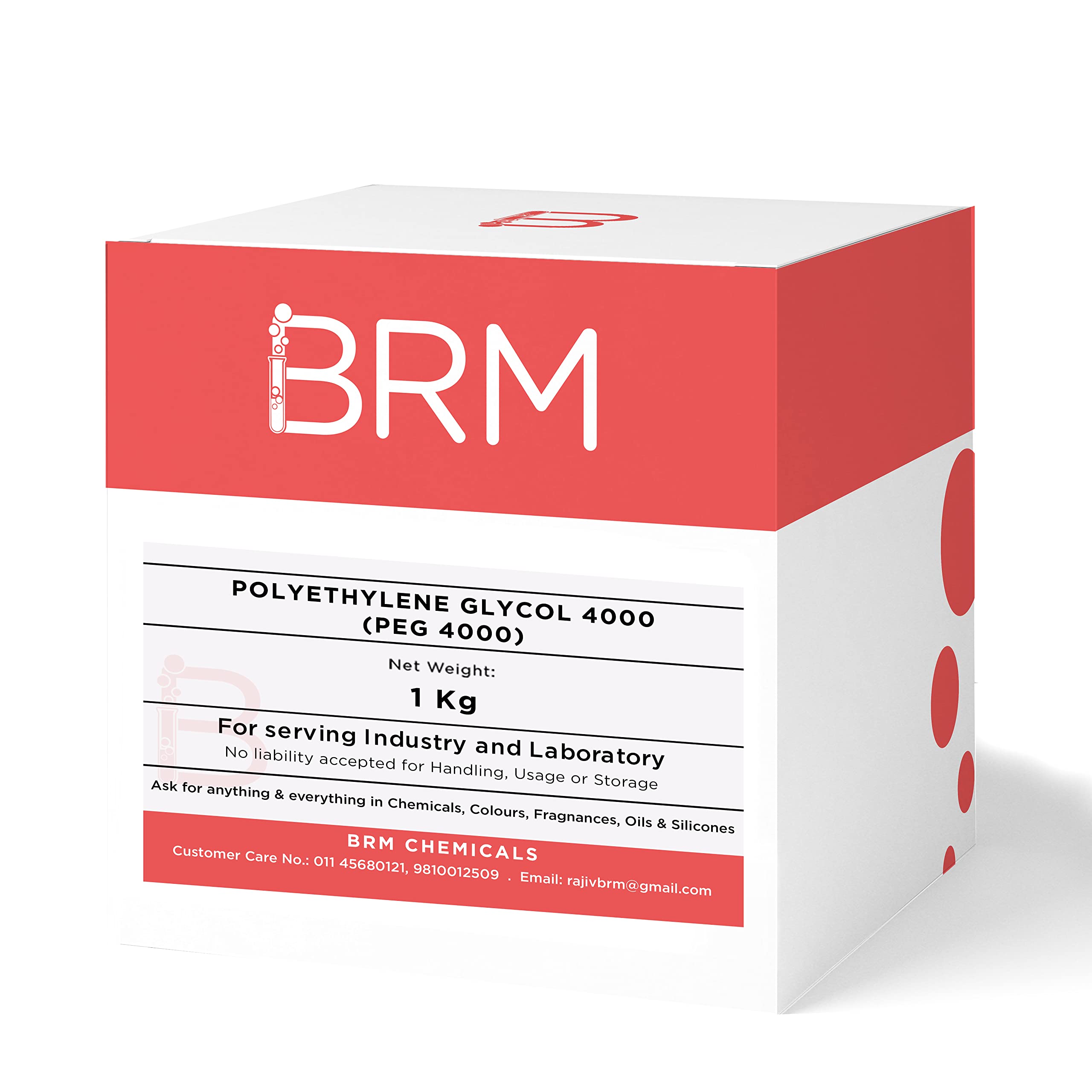 BRM Chemicals Polyethylene Glycol 4000 (PEG 4000) 1KG - Premium Ingredient for Soap Making, Shampoo, Cosmetics, Serum, Moisturizer & Lotion | DIY Personal Care for Face, Hair, Skin & Body | Ideal for Beauty Formulations & Homemade Skincare Products
