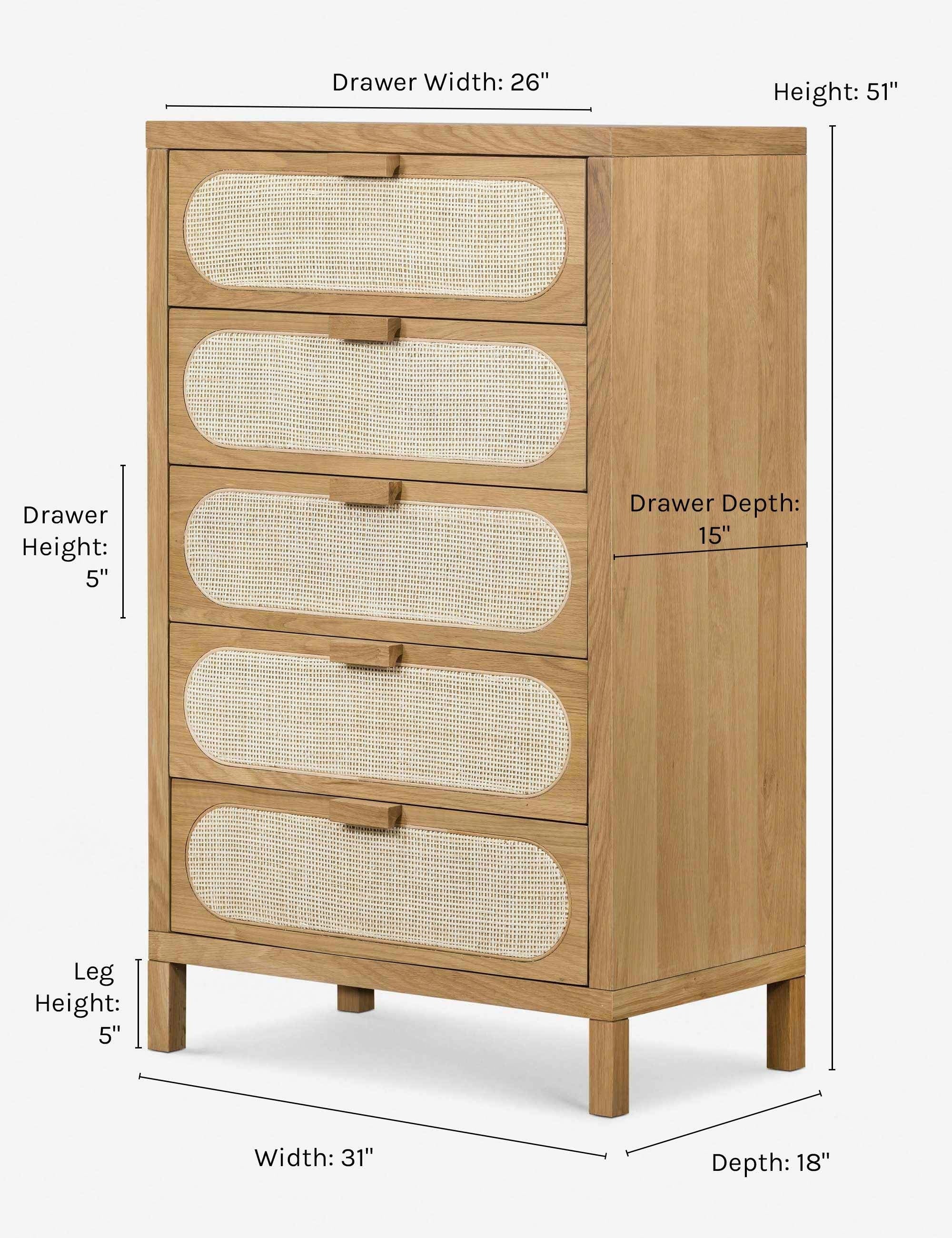 Verna Dresser - Modern 6-Drawer Chest for Bedroom, Living Room & Office - Solid Wood Storage Furniture for Organizing Clothes, Linens & Home Essentials