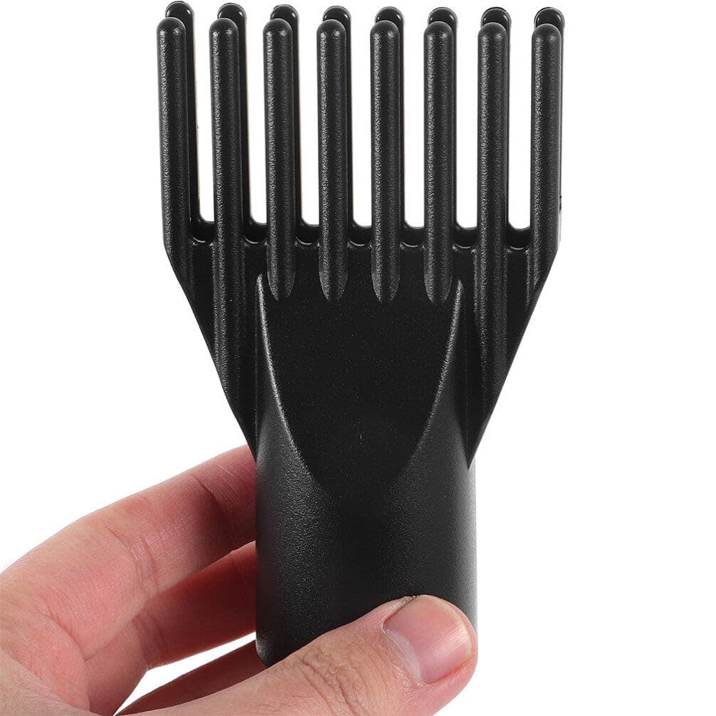 2Pcs Blow Dryer Comb Attachment - Black Hair Dryer Brush Nozzle for Straightening, Detangling & Styling Fine, Curly & Natural Hair | Salon Professional Tool for Home & Travel Use
