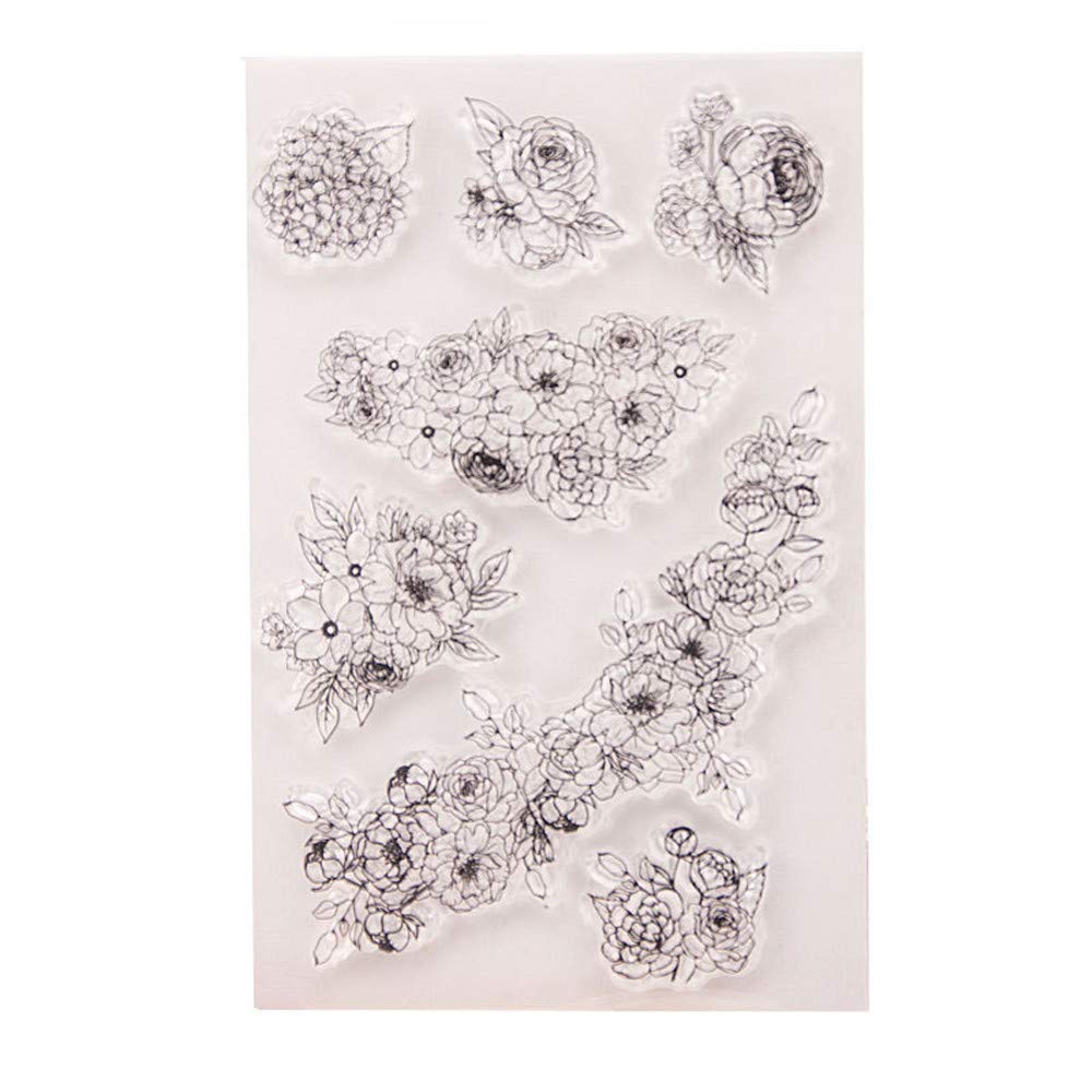 DIY Floral Clear Stamps for Card Making & Scrapbooking - Transparent Silicone Stamps with Leaves for Journals, Albums & Paper Crafts - Perfect for Wedding Invitations, Bullet Journaling & Home Decor - A1510