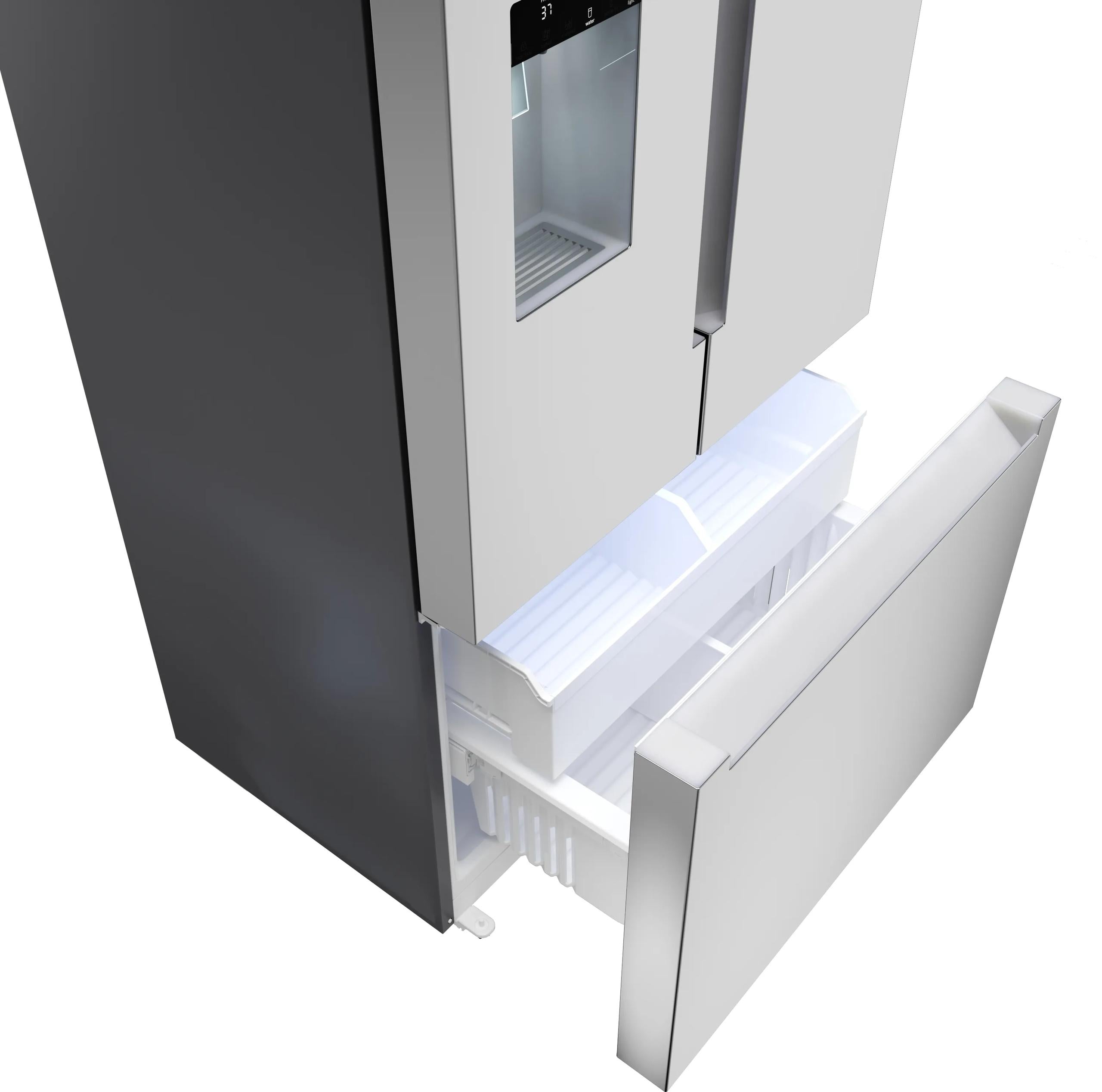 Bosch B36CD10ENS 100 Series 36-Inch French Door Bottom Freezer Refrigerator in Stainless Steel with Anti-Fingerprint Technology | No Frost Cooling System | Perfect for Modern Kitchens and Open-Concept Homes