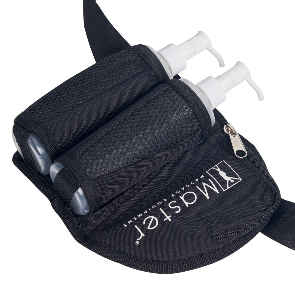 Professional Adjustable Massage Oil Holster Bag with Dual 8oz Refillable Pump Bottles - Perfect for Spa, Massage Therapy & Home Relaxation Use