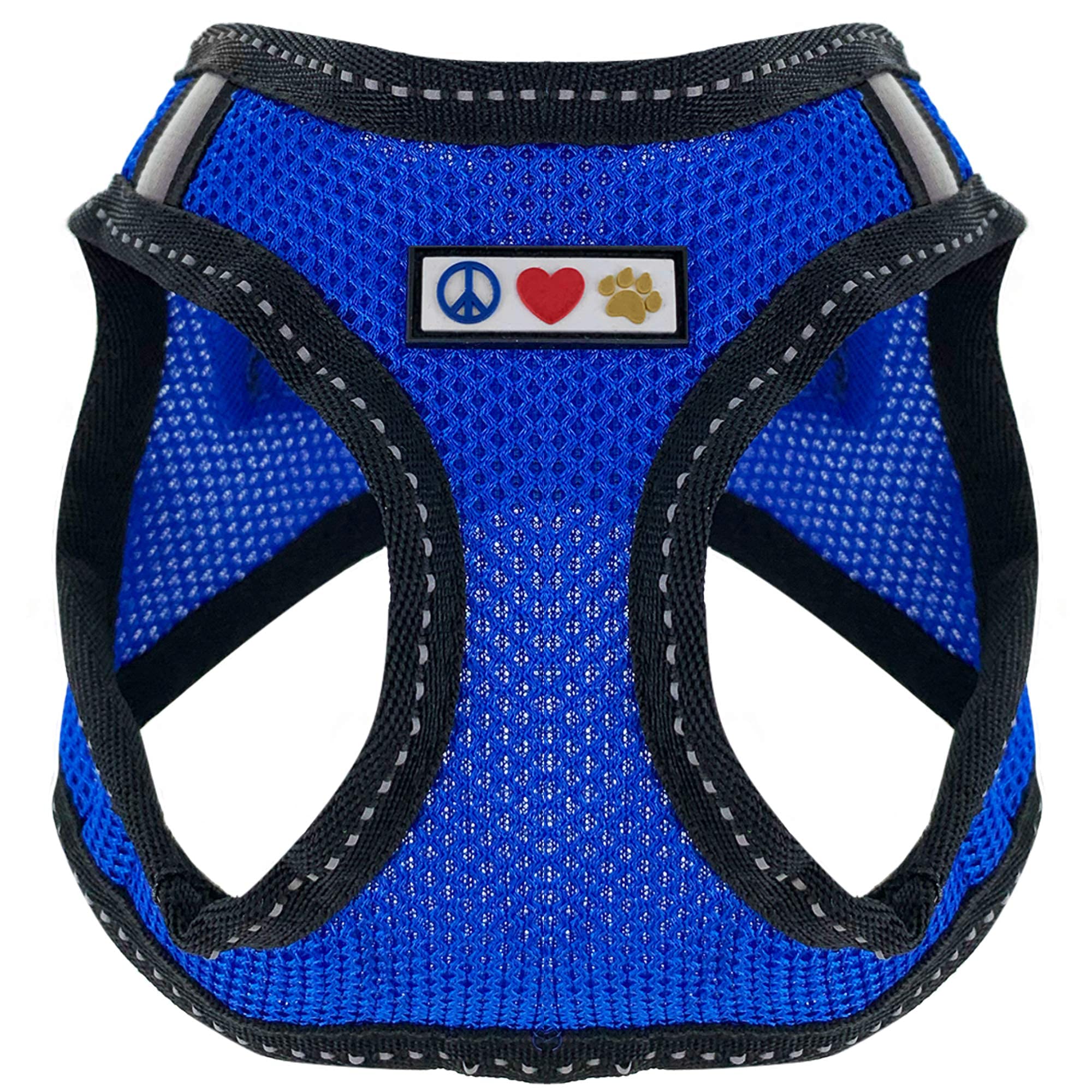 Pawtitas Reflective Mesh Dog Harness, Collar & Leash Set for Small Dogs - Blue | Adjustable & Comfortable for Walking, Training & Outdoor Adventures