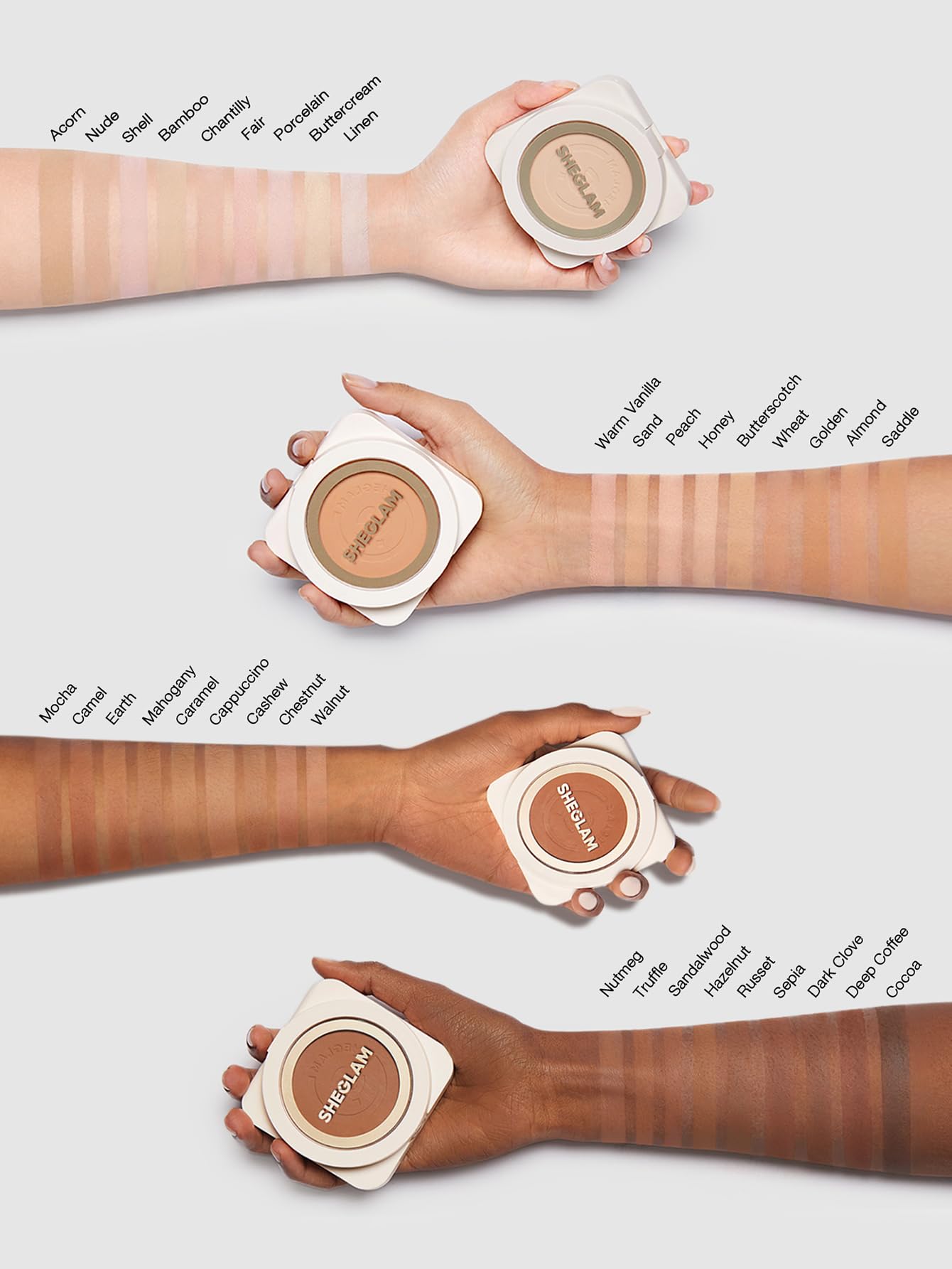 SHEGLAM Skin-Focus Full Coverage Pressed Powder Foundation - Oil Control, Lightweight, Long-Lasting Makeup (Almond) for Flawless Matte Finish | Perfect for Oily Skin & Everyday Wear