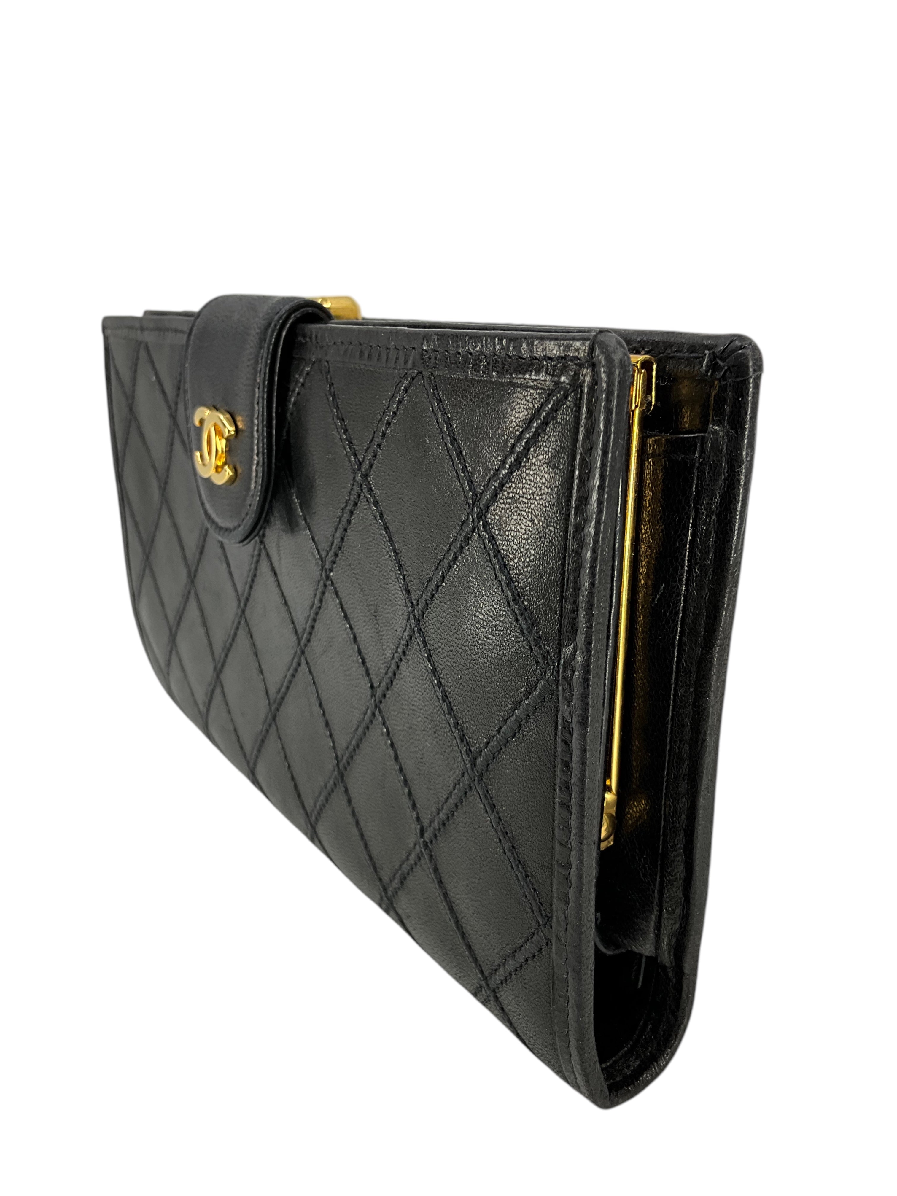 CHANEL Diamond Stitched French Wallet - Luxury Women's Leather Card Holder for Everyday Use & Special Occasions