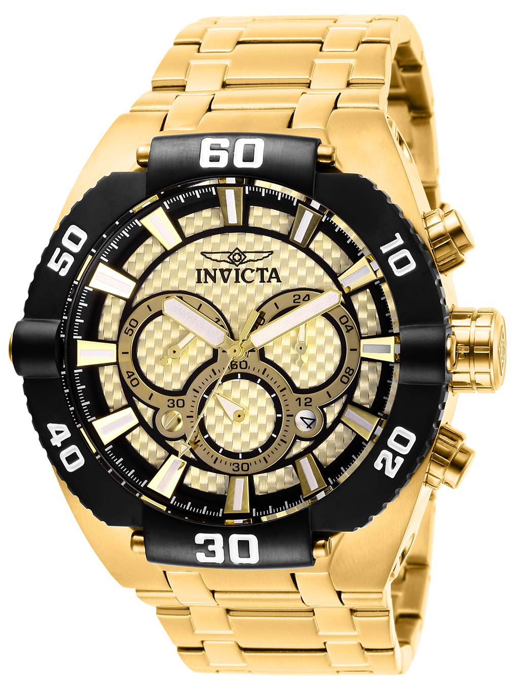 Invicta Men's Coalition Forces Quartz Watch - Gold-Tone Stainless Steel, Black Dial, Date Display, Water Resistant - Perfect for Military Enthusiasts & Outdoor Adventures (Model 27256)