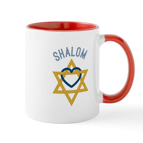 White/Red Inside - Shalom Heart Mugs