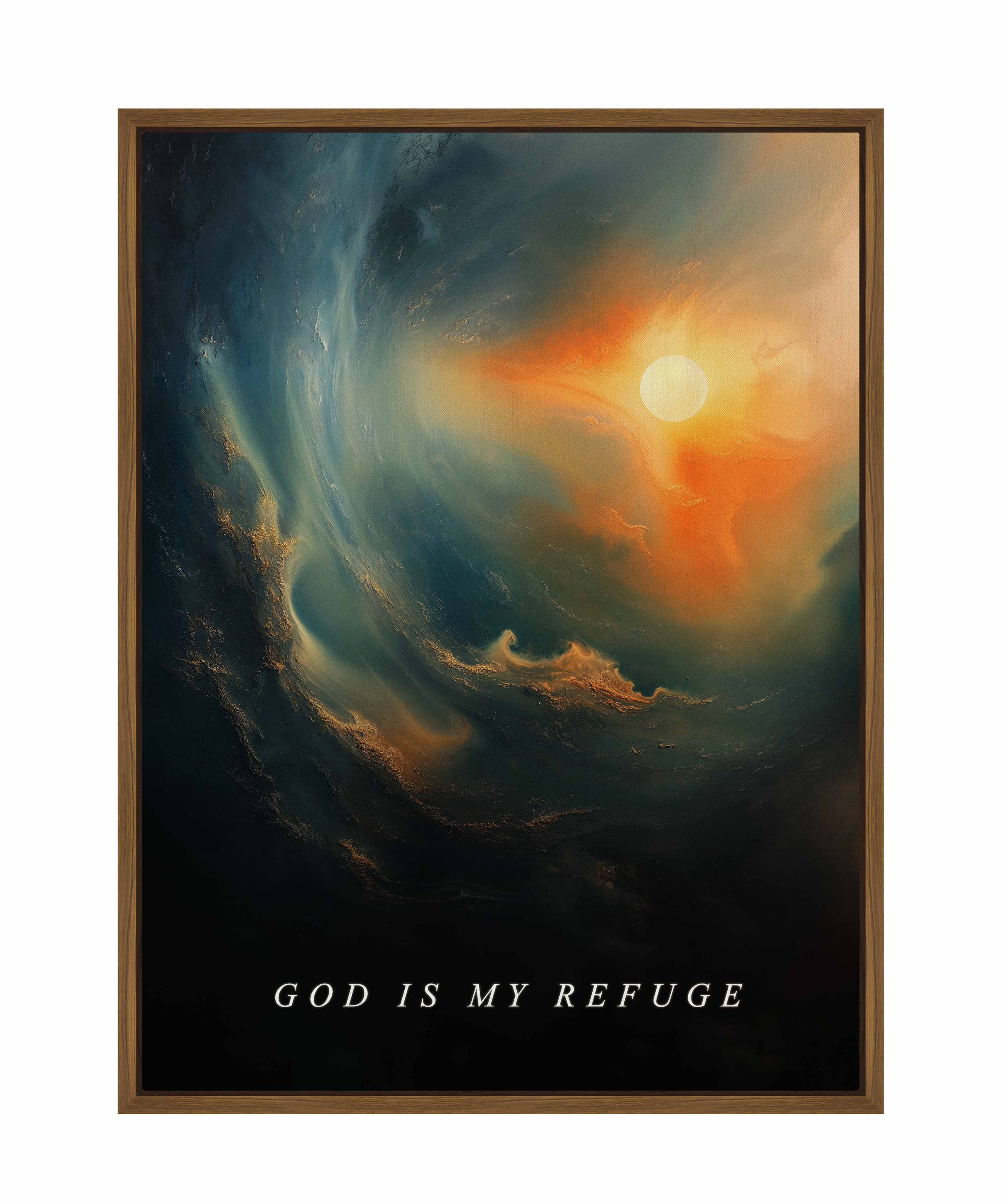 God is My Refuge - Inspirational Gallery Wrapped Canvas Wall Art for Home Decor, Office & Church - Perfect for Living Room, Bedroom & Prayer Space