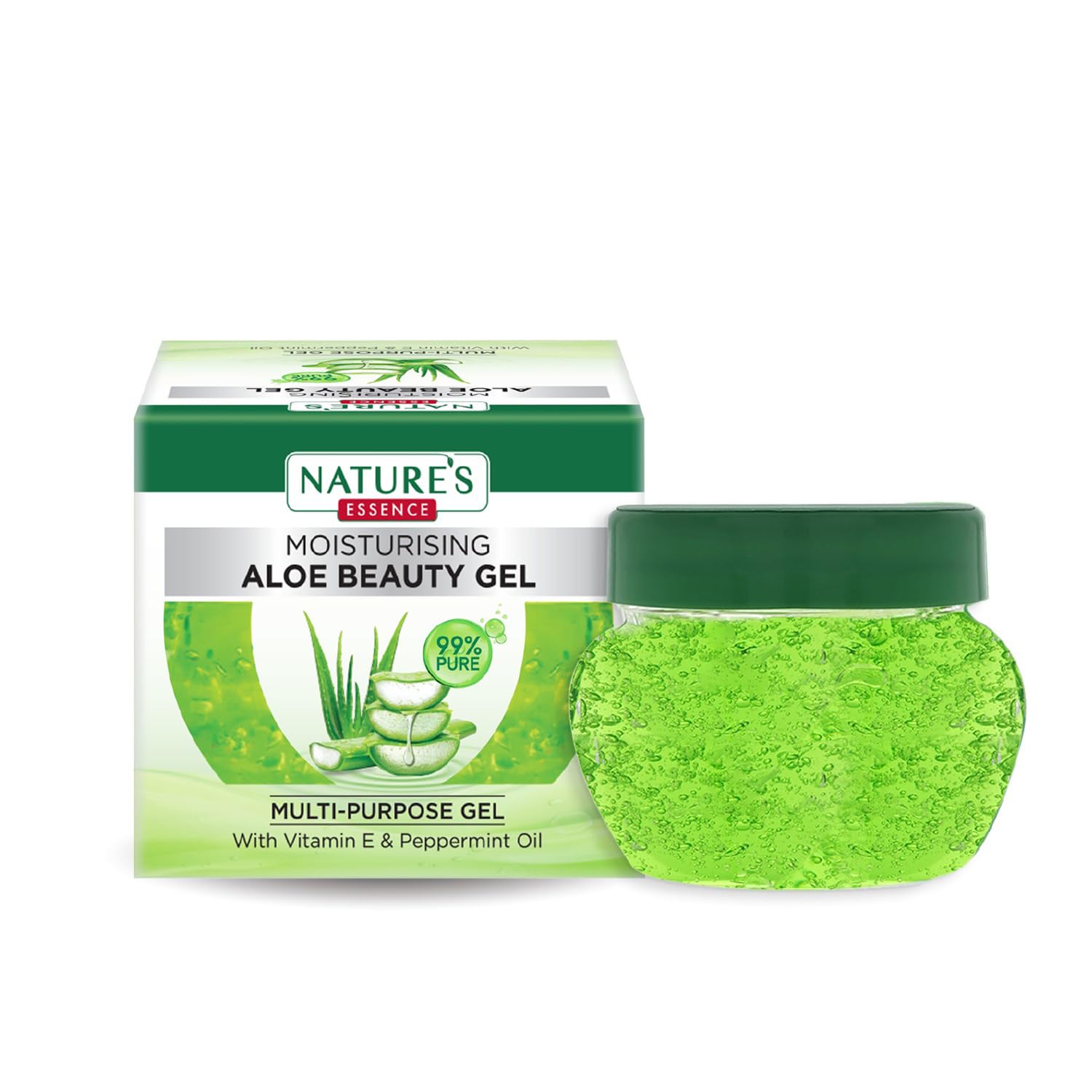 Nature's Essence Aloe Vera Moisturizing Beauty Gel 150g - Hydrating Skin Care for Face & Body, Soothes Sunburn & Dry Skin