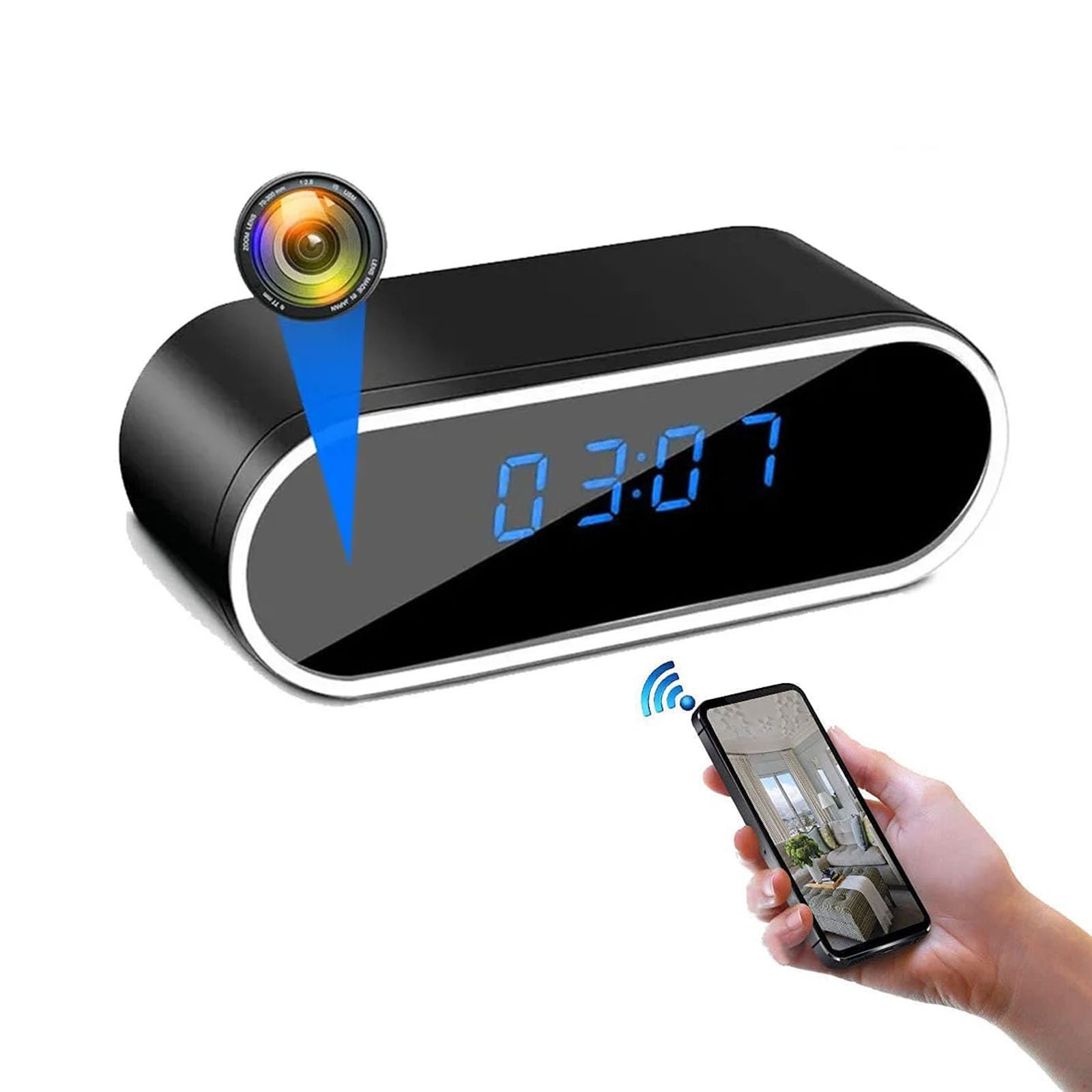 FKINGLRK HD 1080P Wireless Spy Camera Clock - WiFi Mini Hidden Camera with Motion Detection & Night Vision | Perfect for Home Security, Office Monitoring, and Nanny Cam Use