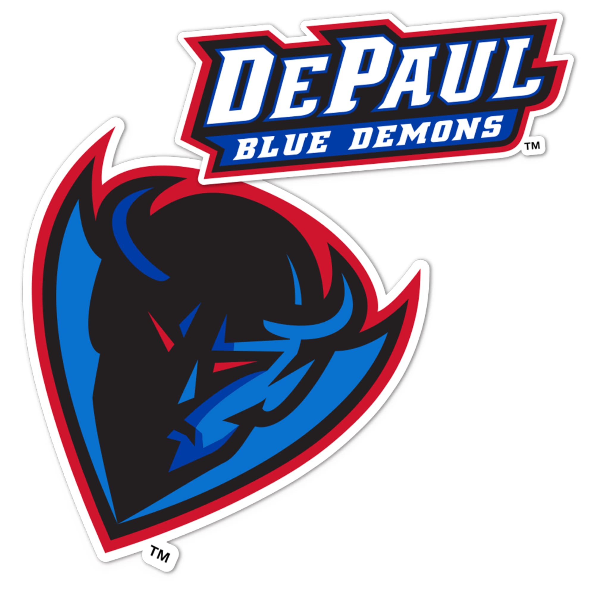 Desert Cactus DePaul University Sticker Set - 4 Inch Blue Demons Vinyl Decals for Laptop, Water Bottle, Car & Scrapbook - Durable Waterproof Stickers for College Pride, School Spirit & Fan Gear