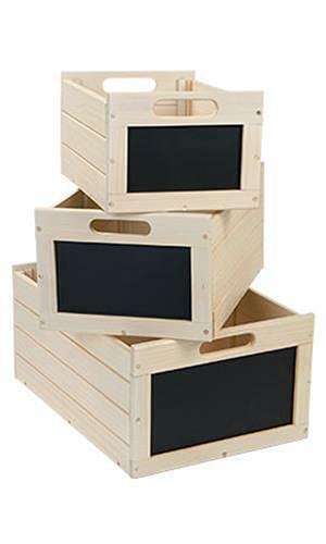 Antique White Wooden Storage Crates - Set of 3, Rustic Wood Finish Storage Bins & Organizing Boxes for Home, Office, Closet, Nursery, and Pantry Organization