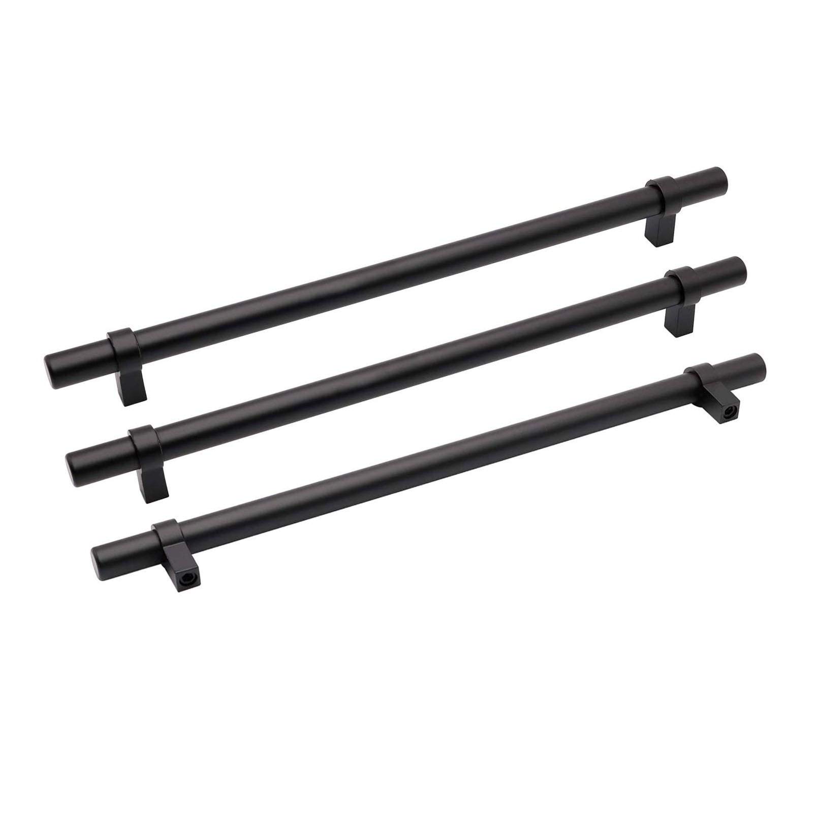 Goldenwarm 10 Pack Black T-Bar Cabinet Pulls - 224mm Stainless Steel Kitchen Cabinet Handles & Drawer Pulls - Modern Hardware for Kitchen, Bathroom & Cupboard (Perfect for Home Renovation & Cabinet Upgrades)