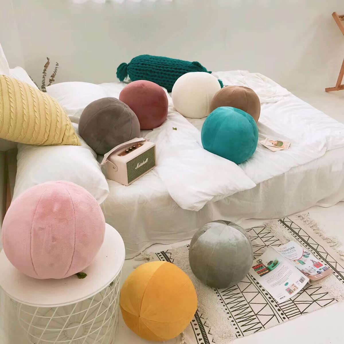 Round Plush Throw Pillow - 11.8