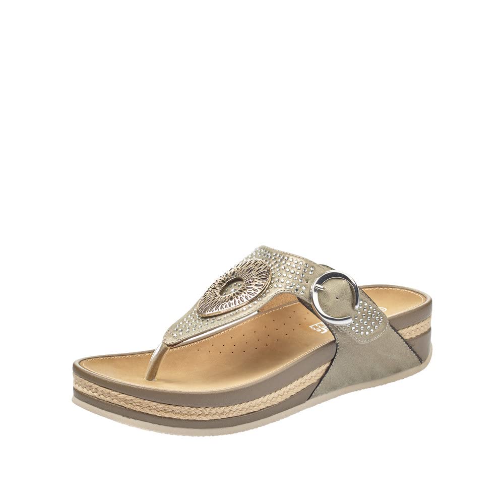 Rieker Women's Comfortable Slip-On Slippers in Clay Color - Perfect for Indoor Relaxation, Lounging at Home & Cozy Winter Nights