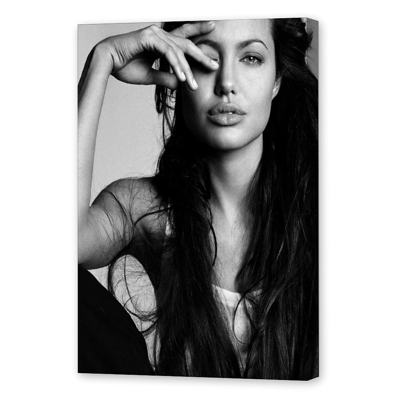 TangDirect Super Model Angelina Jolie 9-Piece Canvas Wall Art Set - 16x24inch (40x60cm) Modern Home Decor for Living Room, Bedroom & Office - Celebrity Portrait Paintings for Stylish Interior Design