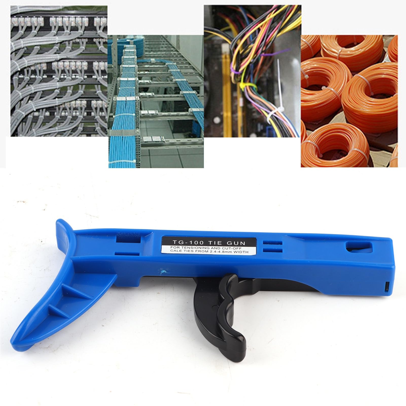 Heavy Duty Cable Tie Gun Tool - Fastening & Tensioning for 2.4-4.8mm Nylon Zip Ties - Perfect for Electrical Wiring, HVAC, Automotive & Industrial Applications
