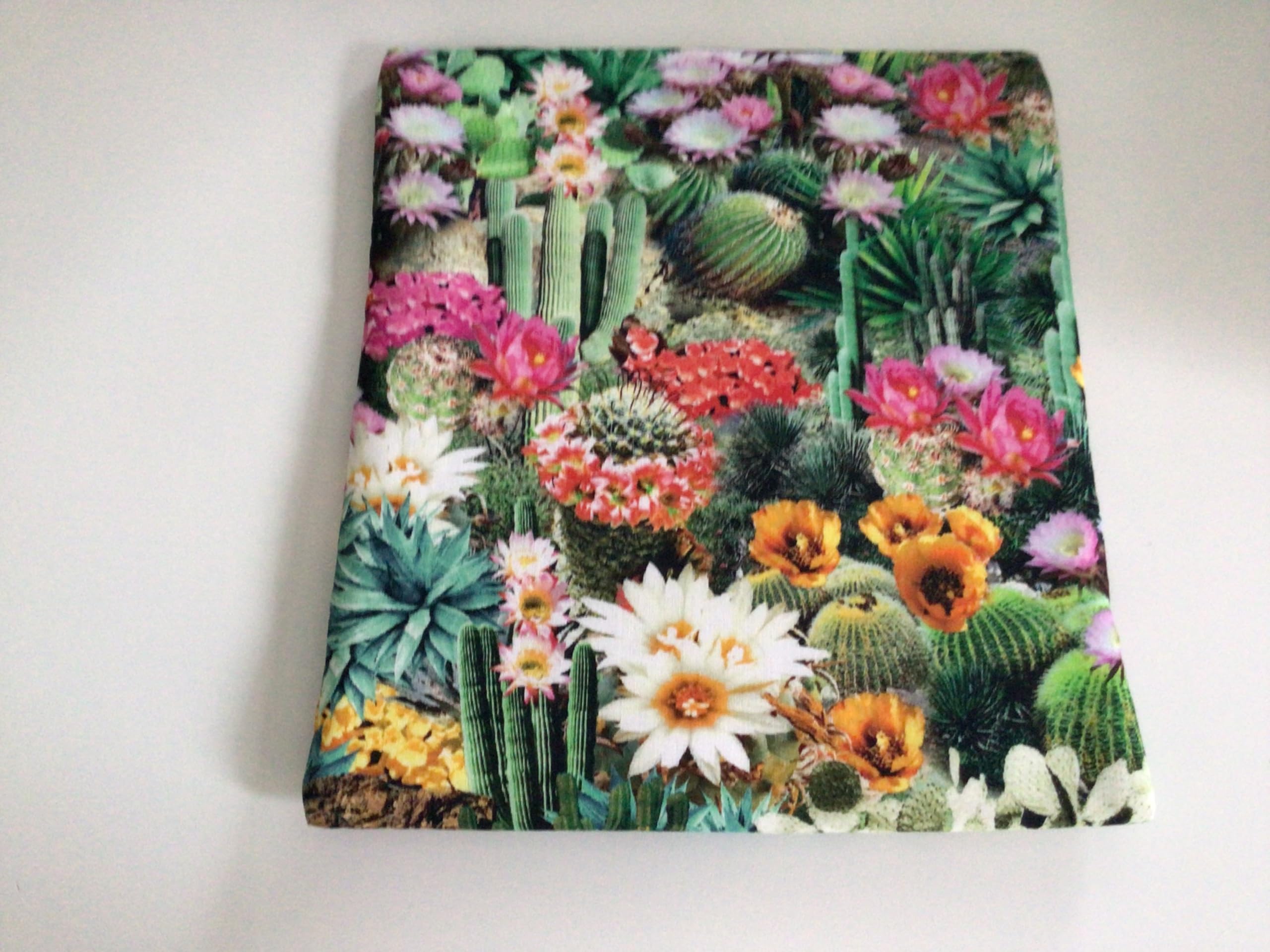 Large Microwave Potato Bag - Flowering Cactus Design, 100% Cotton Handmade Baked Potato Warmer for Kitchen | Perfect for Baking Potatoes, Reheating Food & Keeping Meals Warm