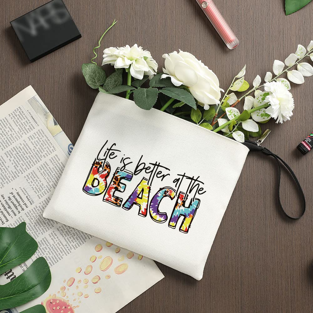 Stylish Waterproof Beach Bag for Women - Large Cosmetic & Makeup Organizer - Perfect Beach Trip Must Haves, Vacation Essentials & Gifts for Beach Lovers (Great for Pool, Travel, Summer Outings)