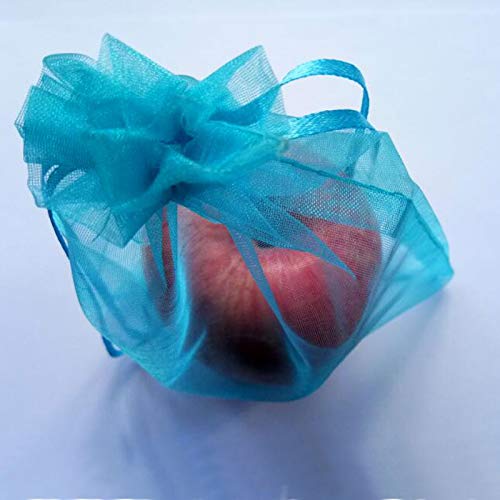 1000 Pcs Blue Organza Drawstring Bags 11x16cm - Jewelry Gift Bags, Wedding Favors, Party Decorations & DIY Craft Packaging - Premium Mesh Pouch for Gifts, Jewelry, Candles & Small Items