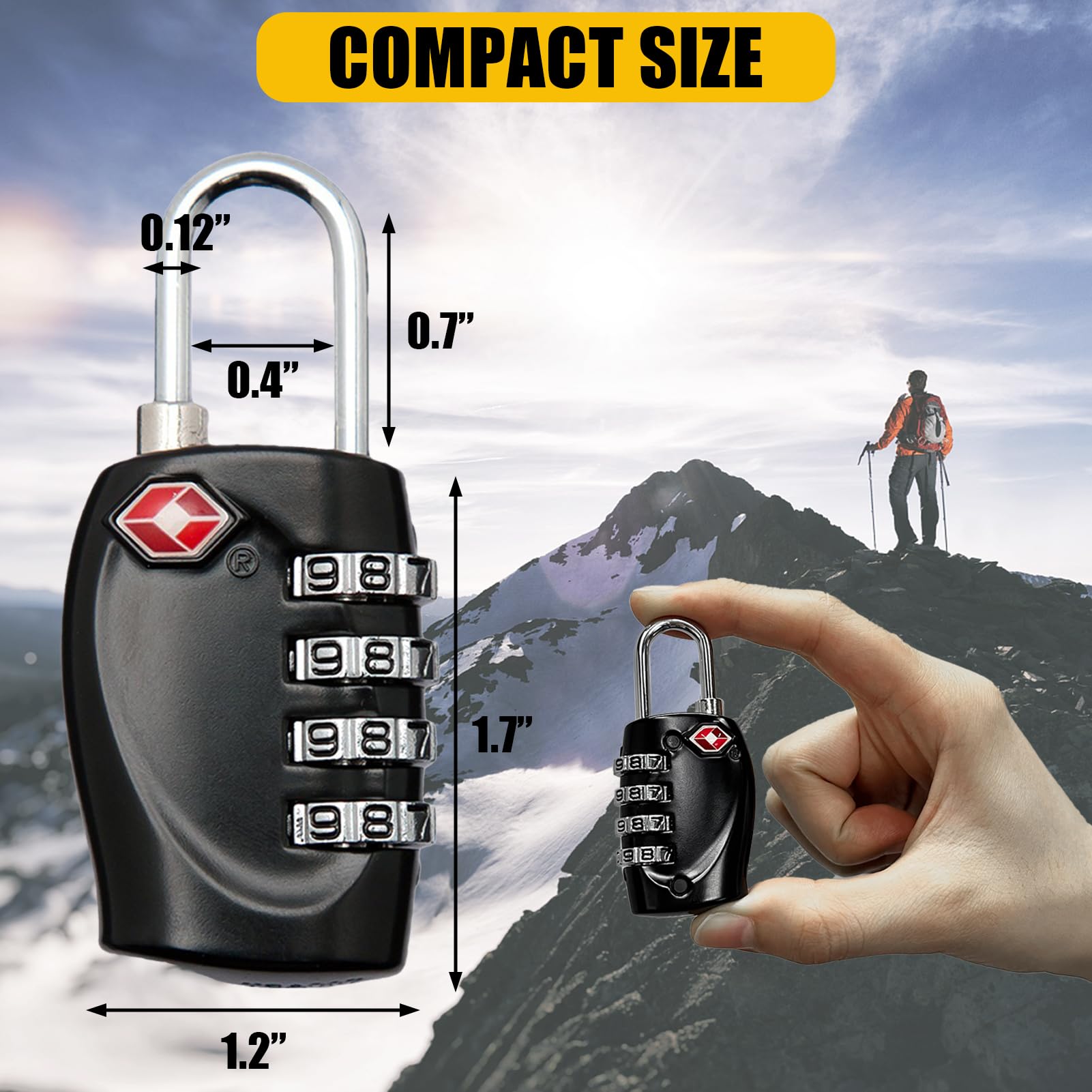 4 Pack TSA Approved 4-Digit Combination Locks - Secure Pistol Cases, Gun Cases, Toolboxes & Luggage - Perfect for Travel, Storage & Security Protection