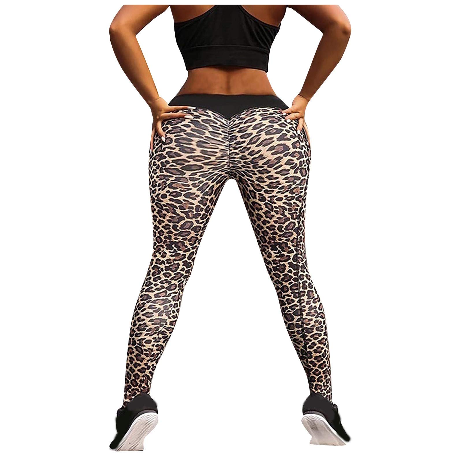 InKach Women's Leopard Print Yoga Pants - Low Rise Running Workout Leggings, Soft Stretchy Butt Lifting Sports Pants for Gym, Fitness & Lounge Wear