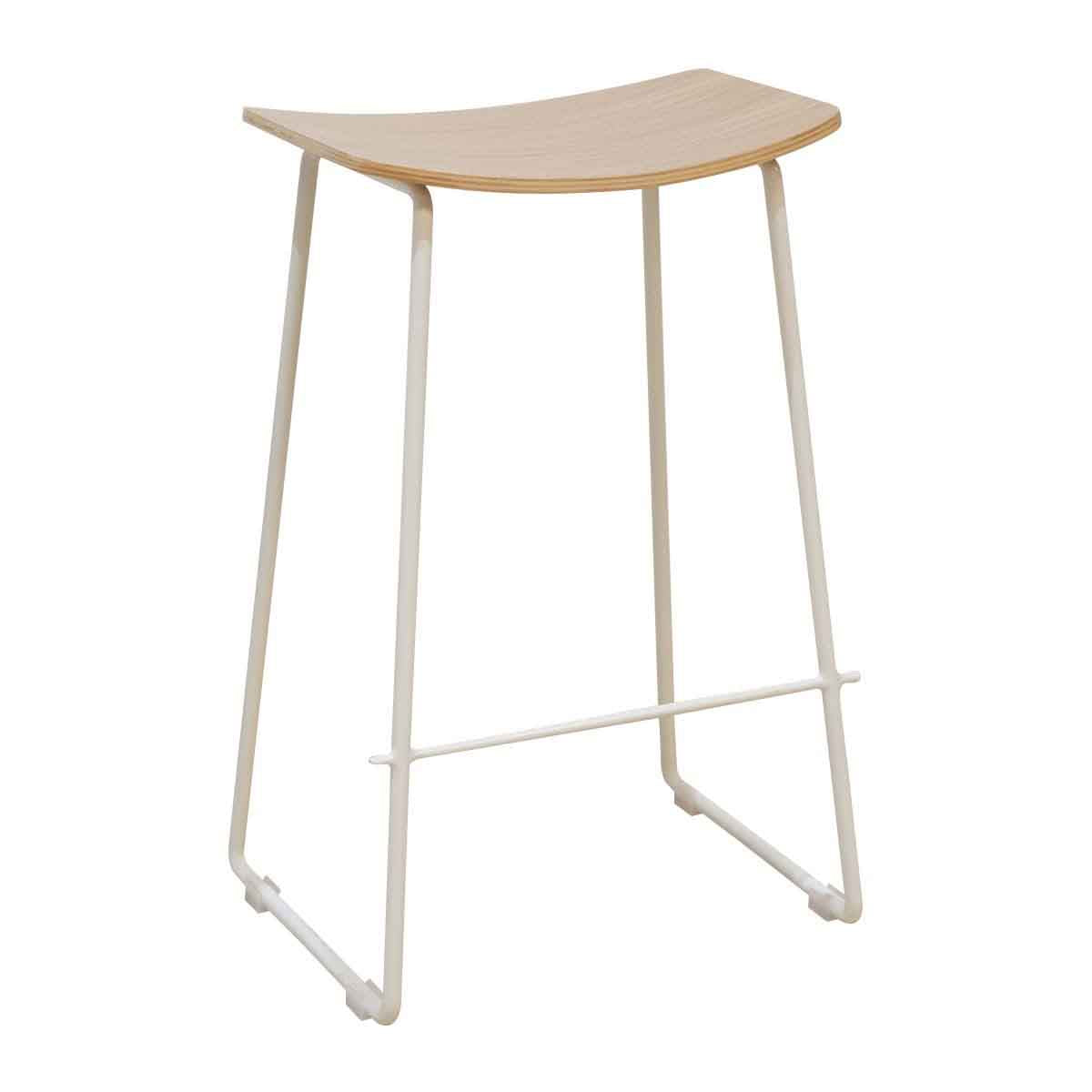 Hendrix Backless Oak Bar Stool - Modern Kitchen & Dining Counter Height Stool for Home, Bar, Restaurant, and Cafe Use