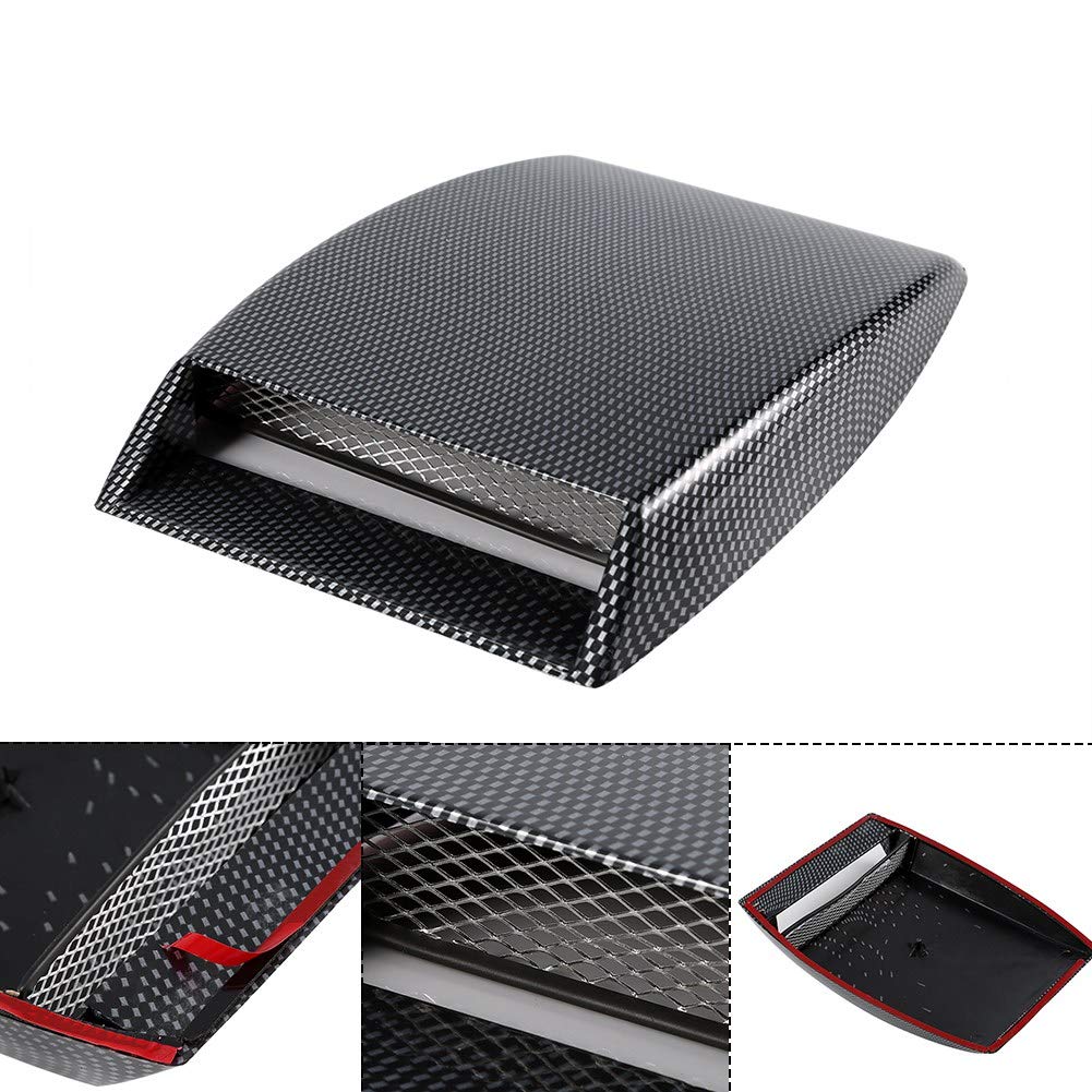 Carbon Fiber Car Hood Vent Cover - Self-Adhesive Universal Hood Scoop Trim for Exterior Decoration & Heat Dissipation | Perfect for Muscle Cars, Sports Cars & Custom Vehicle Styling