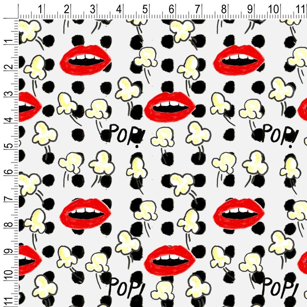 GRAPHICS & MORE Popcorn Lips Pattern Gift Wrap Paper Rolls - Perfect for Birthday, Christmas, Party Decorations & Craft Projects