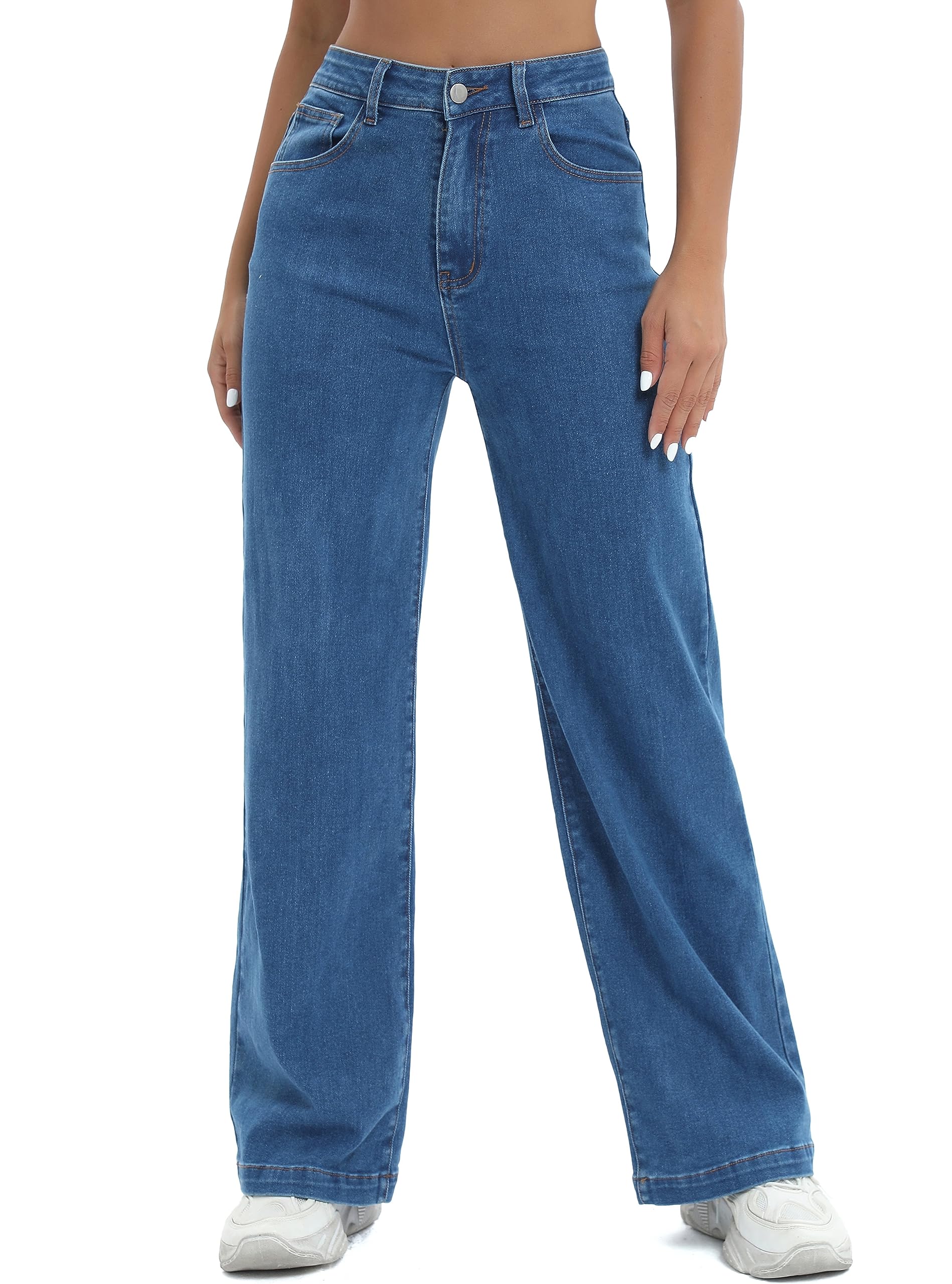 Trendy High Waist Tummy Control Women's Jeans - Y2K Boyfriend Straight Leg Denim Pants for Casual Wear | Perfect for Everyday Outfits, Street Style & Vintage Looks