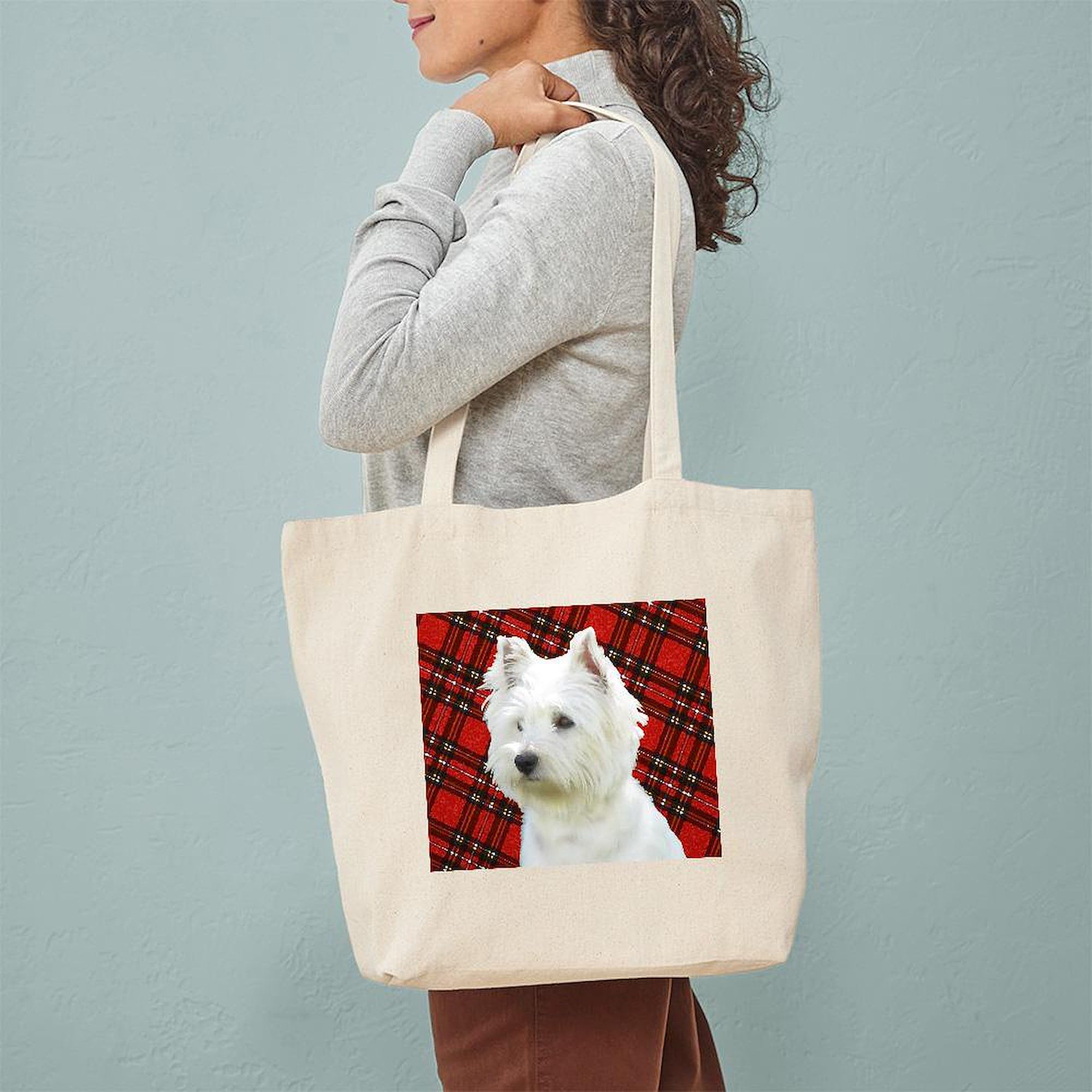 Westies Are The Besties! Natural Canvas Tote Bag - Eco-Friendly Reusable Shopping Bag for Groceries, Beach & Daily Use