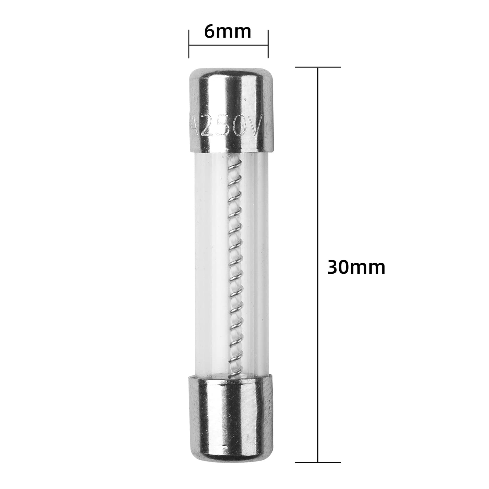 10Pcs T20AL250V 6x30mm 20A 250V Slow Blow Glass Fuses - Time-Delay 20 Amp Fuse for Electronics, Appliances, and Power Supplies - Perfect for Circuit Protection in Home and Industrial Use