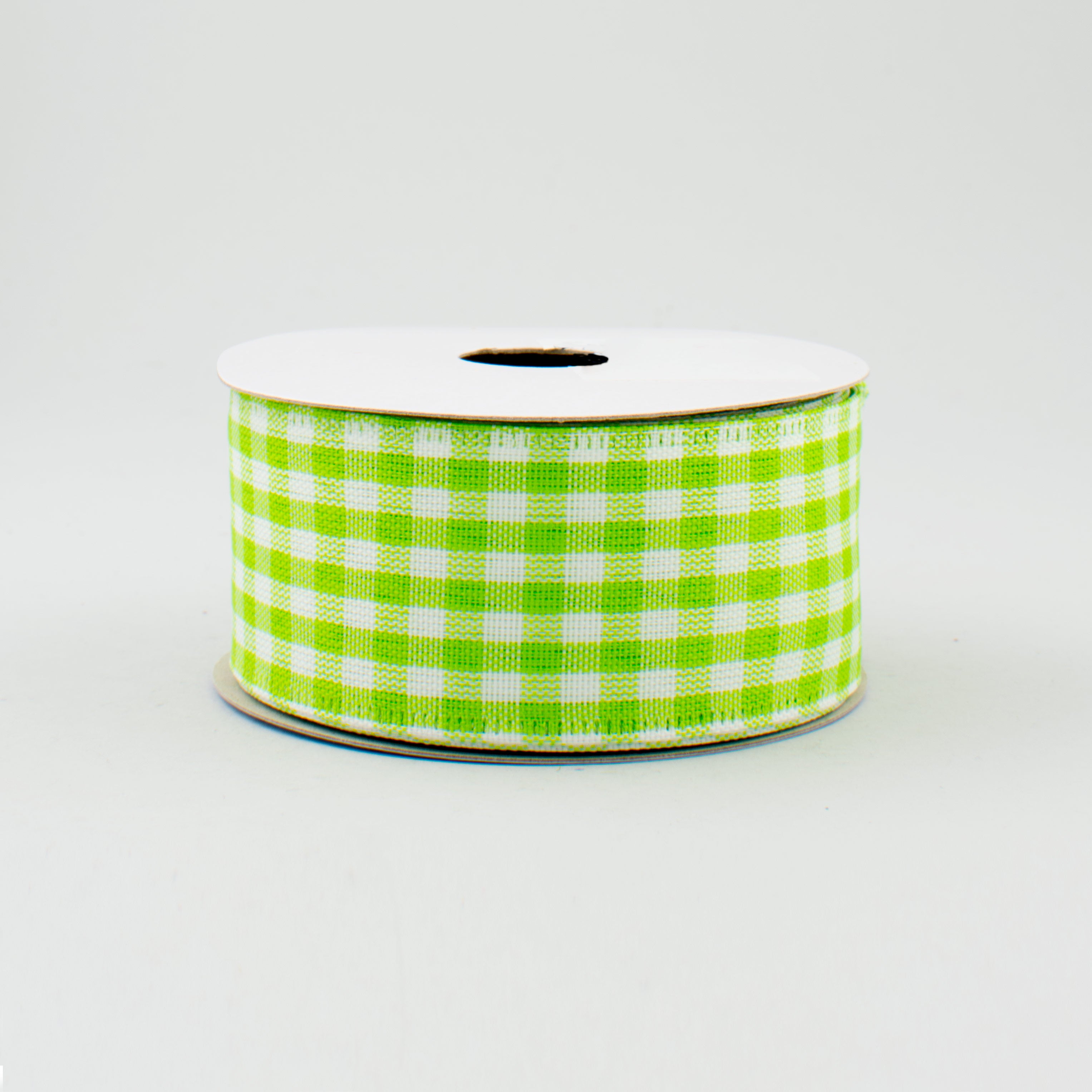 1.5 Inch Gingham Check Wired Ribbon - Fresh Green & White Craft Ribbon (10 Yards) for Gift Wrapping, DIY Projects, Wedding Decorations and Party Favors