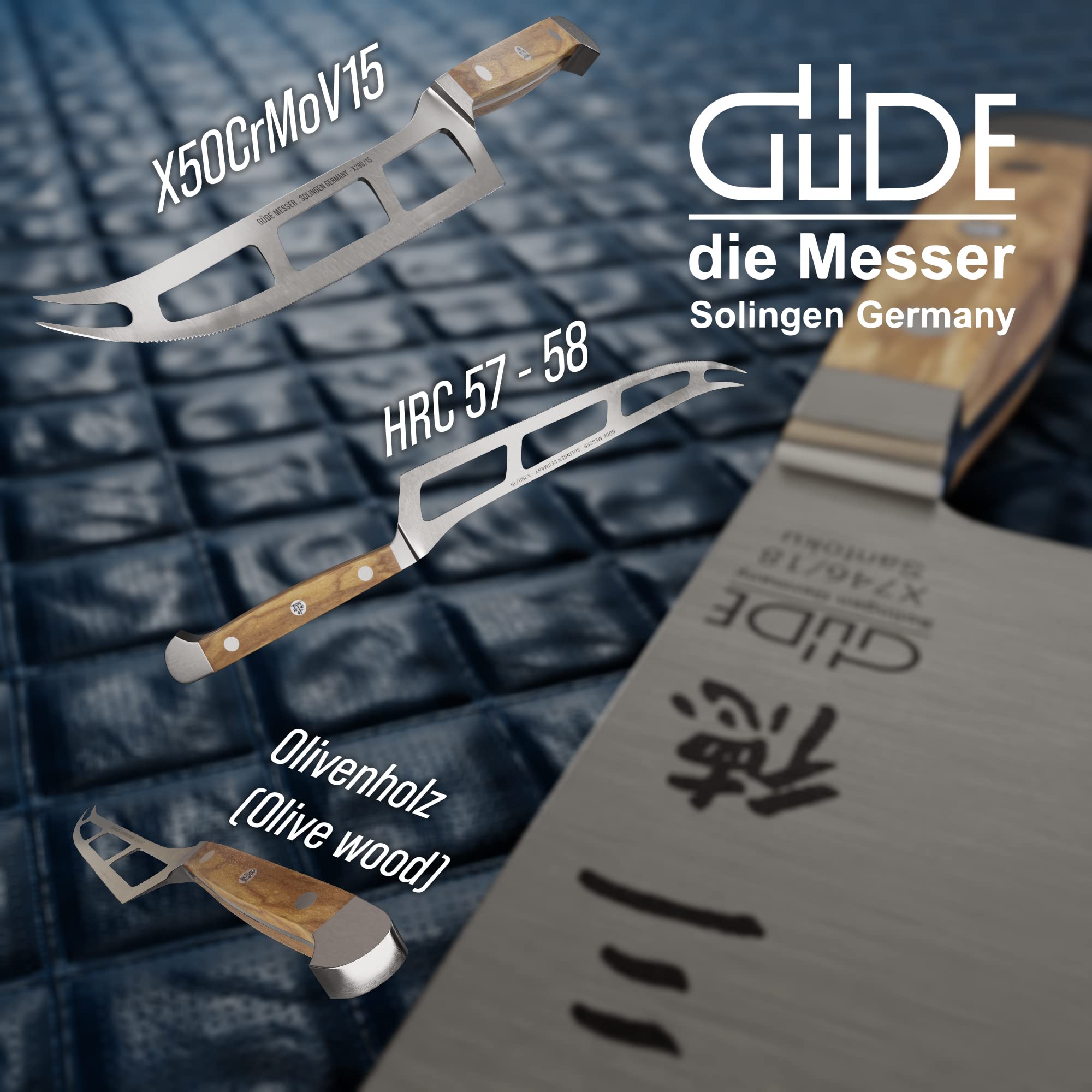 Premium Güde Alpha Olive Series 6-Inch Cheese Knife - Hand Forged Stainless Steel Blade with Olive Wood Handle - Perfect for Charcuterie Boards, Wine Pairings & Gourmet Entertaining