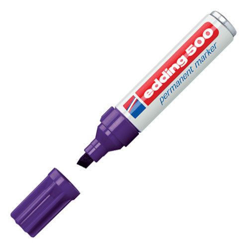 edding 500 Permanent Marker Pen Chisel Tip - Waterproof & Fade-Resistant for Labeling, Crafts & Industrial Use