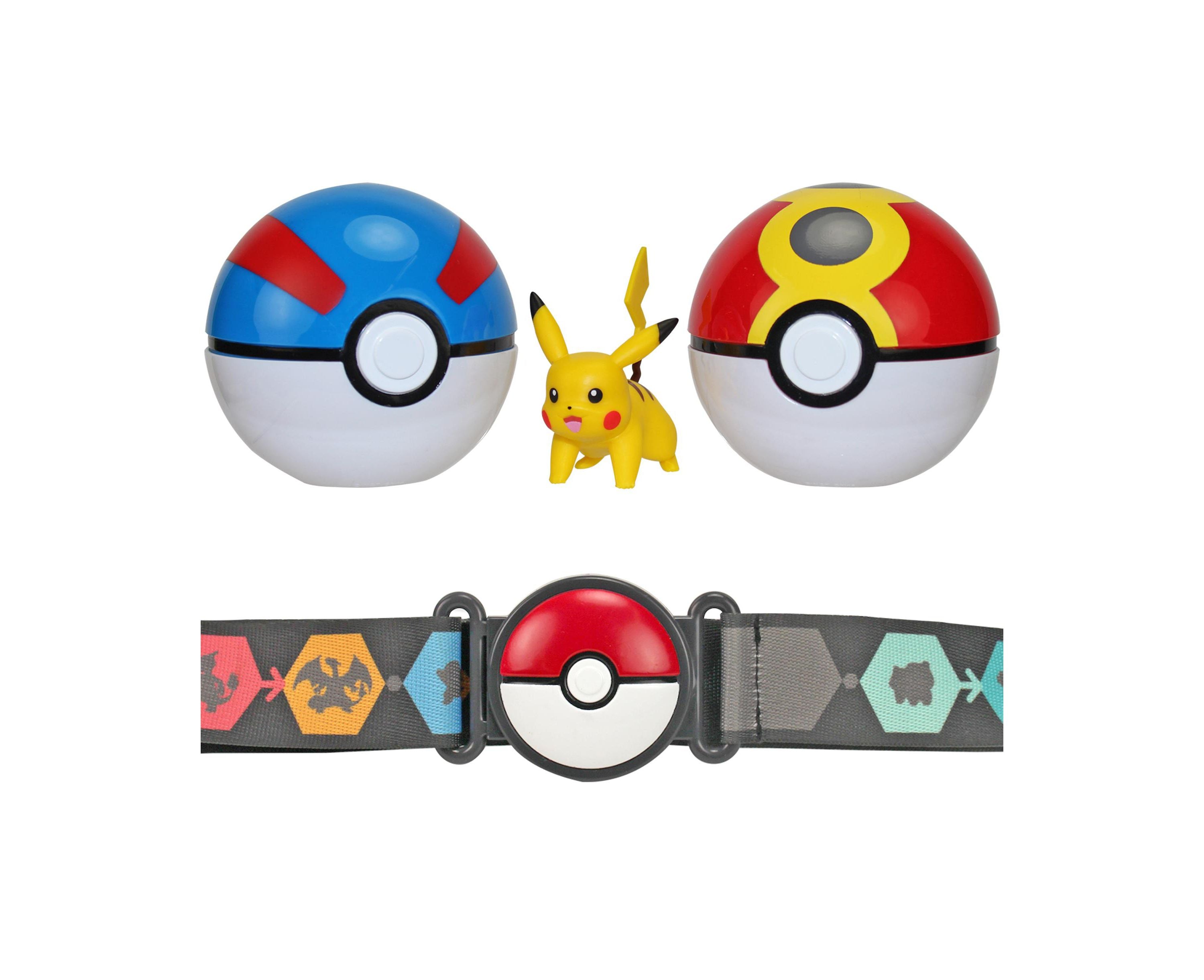Adventure Awaits 2 Inch Pikachu Clip 'N' Go Belt Set - Adjustable Waistband for Cosplay, Halloween & Pokemon Fans - Perfect for Costumes, Conventions & Everyday Wear