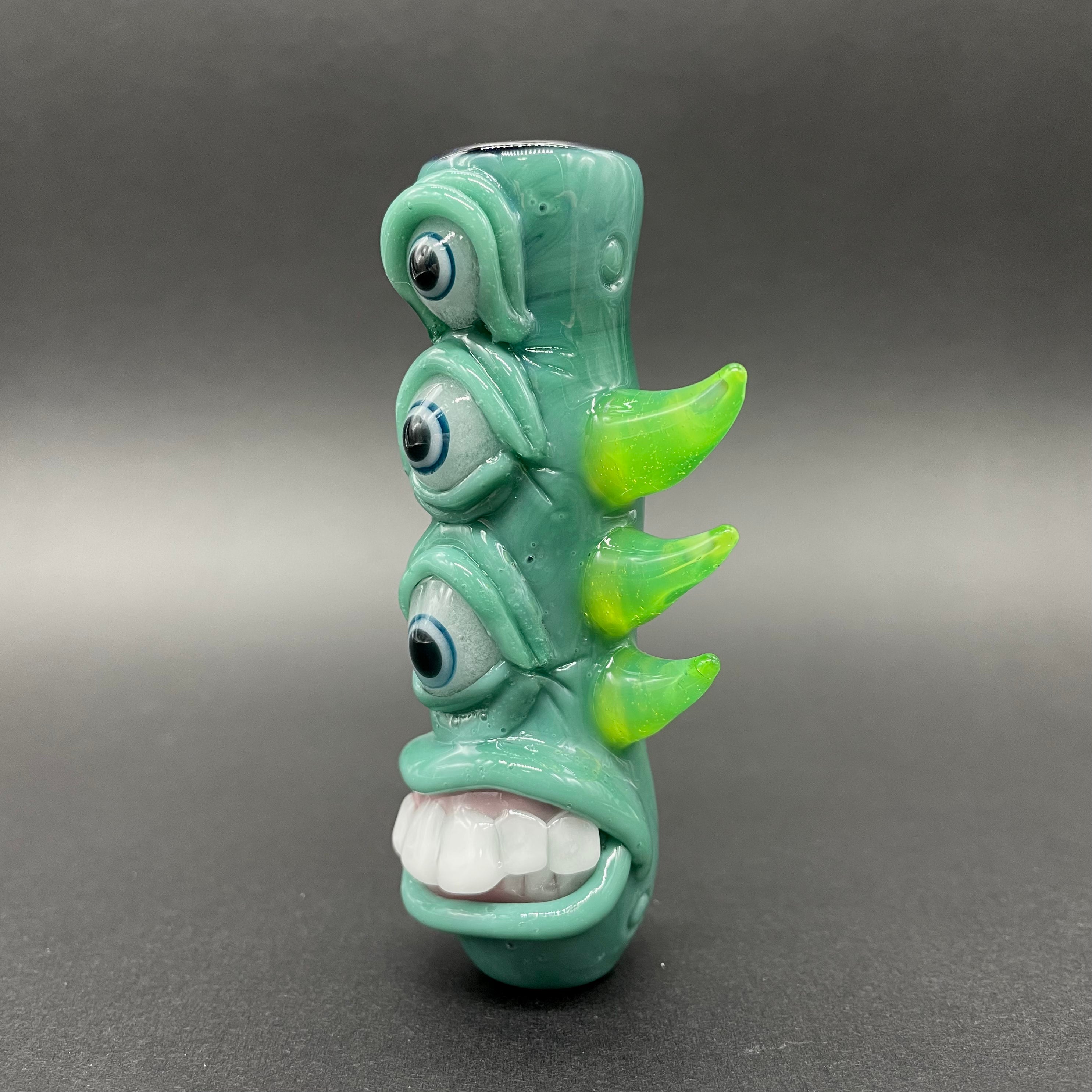 Premium Triclops Chillum - Handmade Glass Pipe for Smooth Smoking | Perfect for Travel, Camping & Outdoor Adventures